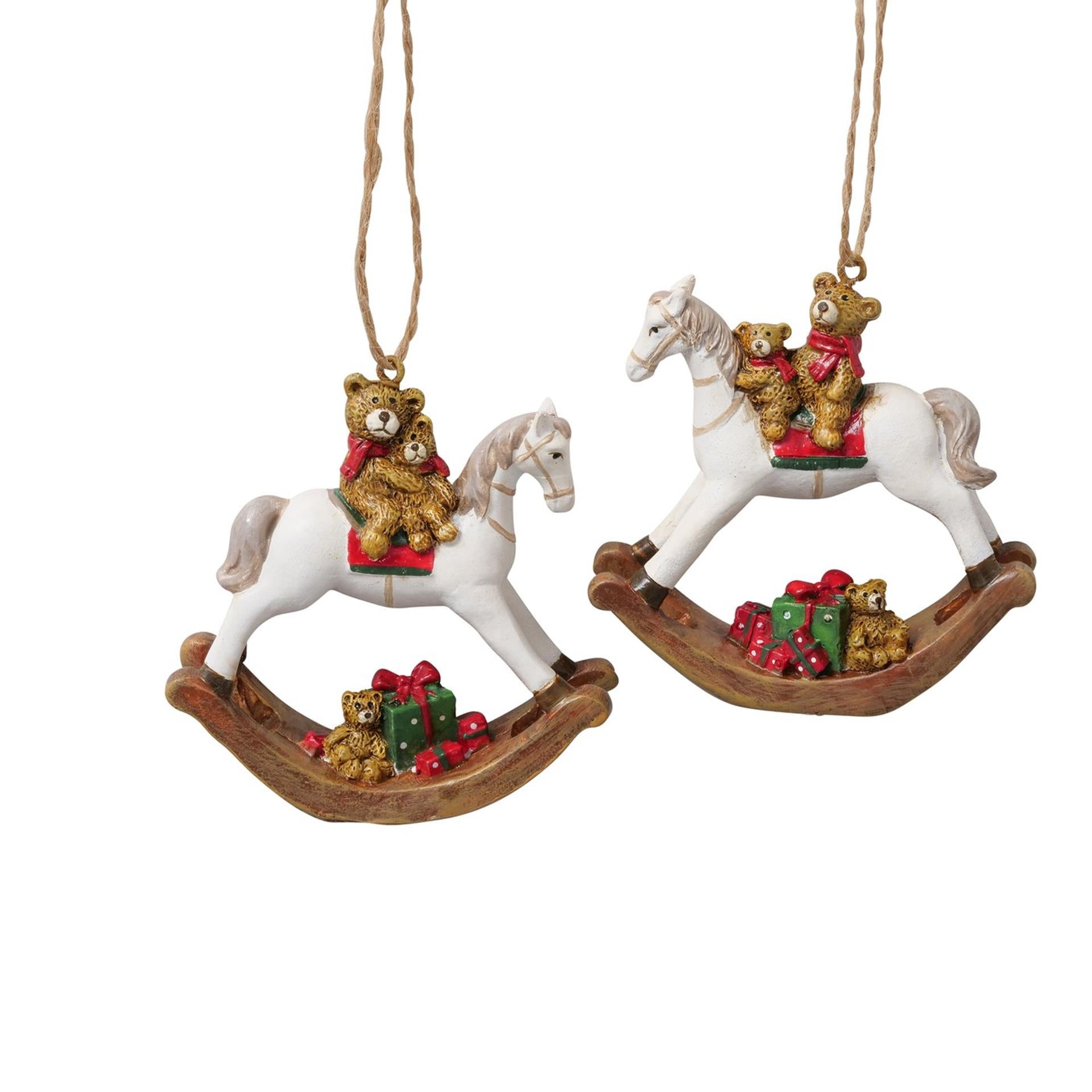 Boltze home Pendentif de Noël cheval à bascule h7cm