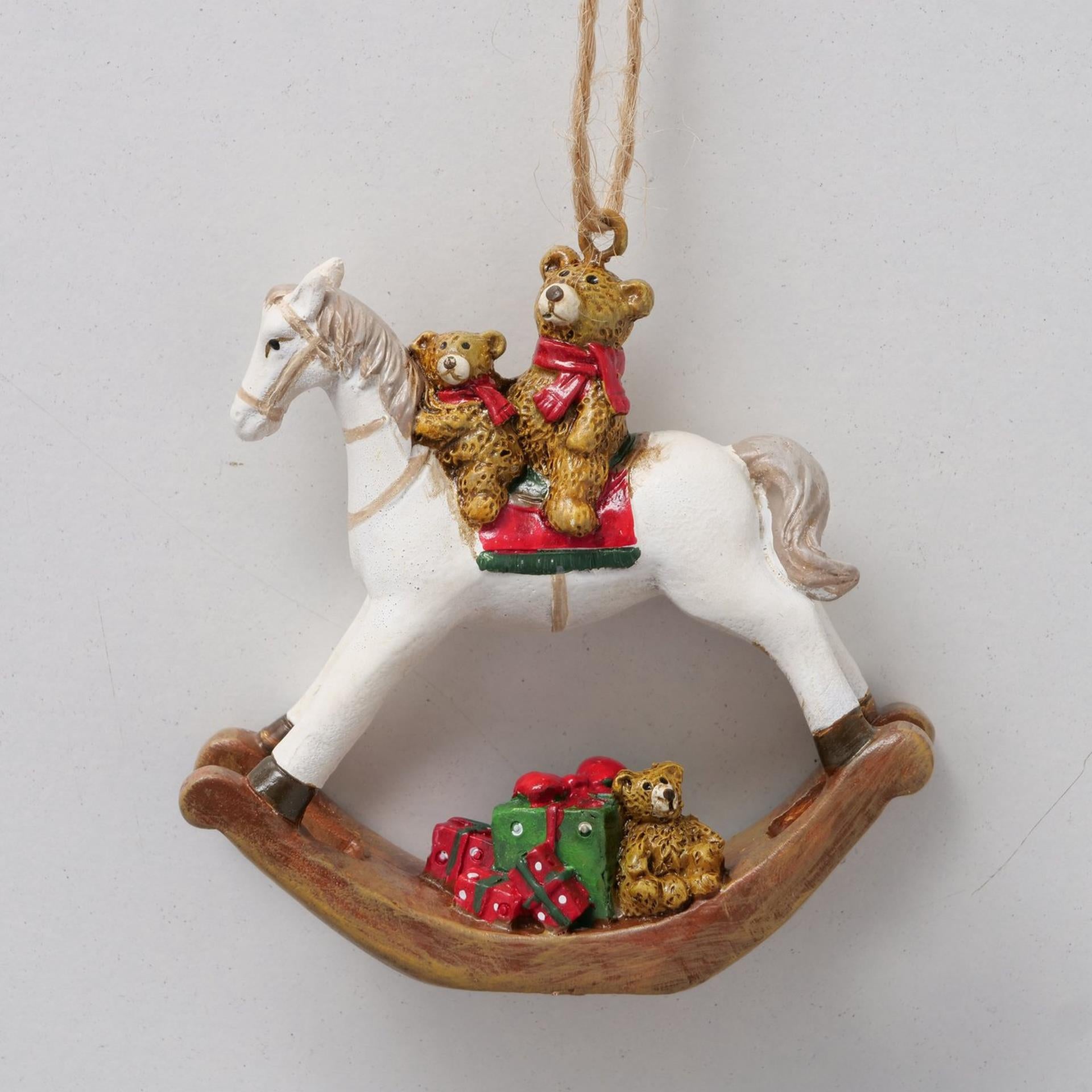 Boltze home Pendentif de Noël cheval à bascule h7cm