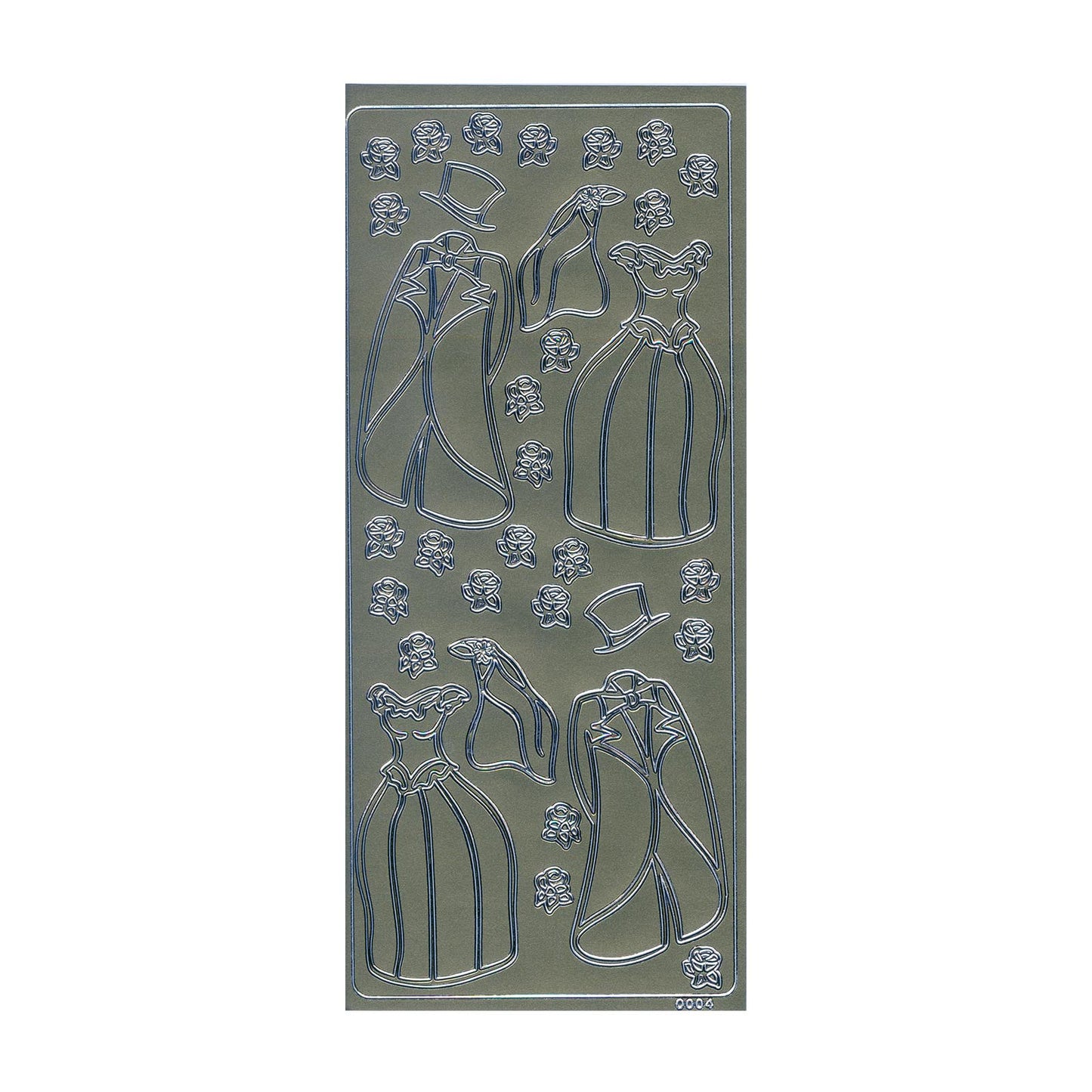 Vaessen creative • autocollant 10x23cm 10pcs vêtements argentés