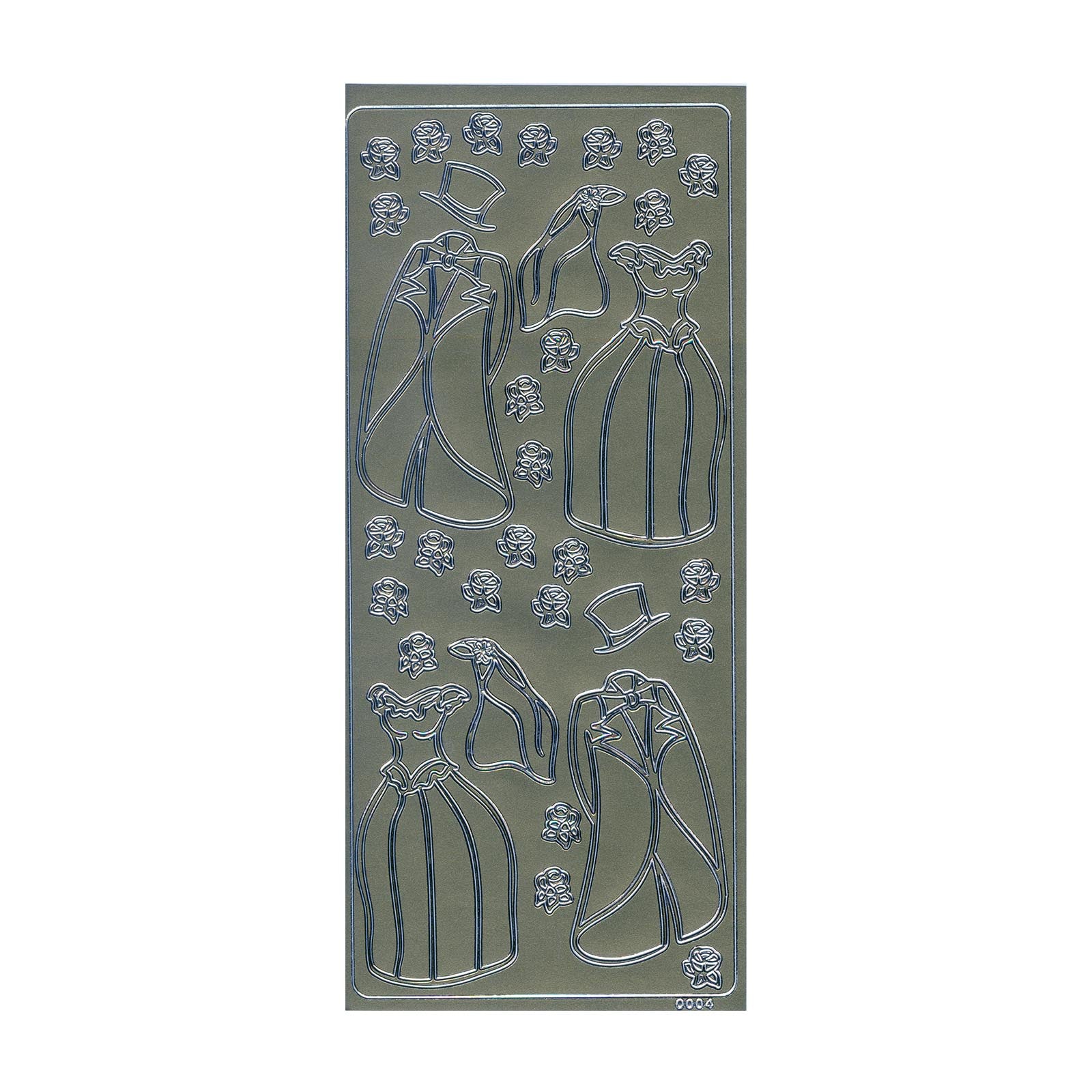 Vaessen creative • autocollant 10x23cm 10pcs vêtements argentés