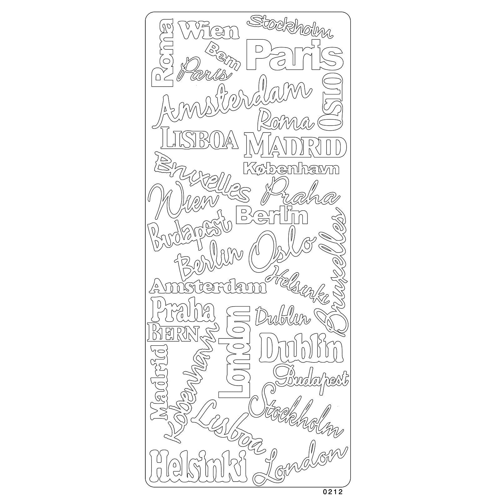 Vaessen creative • autocollant 10x23cm 10pcs or divers textes avec majuscules