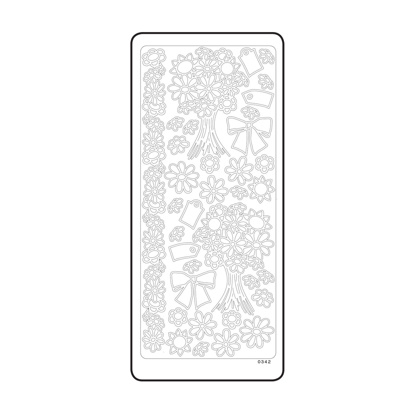 Vaessen creative • autocollant 10x23cm 10pcs fleurs dorées