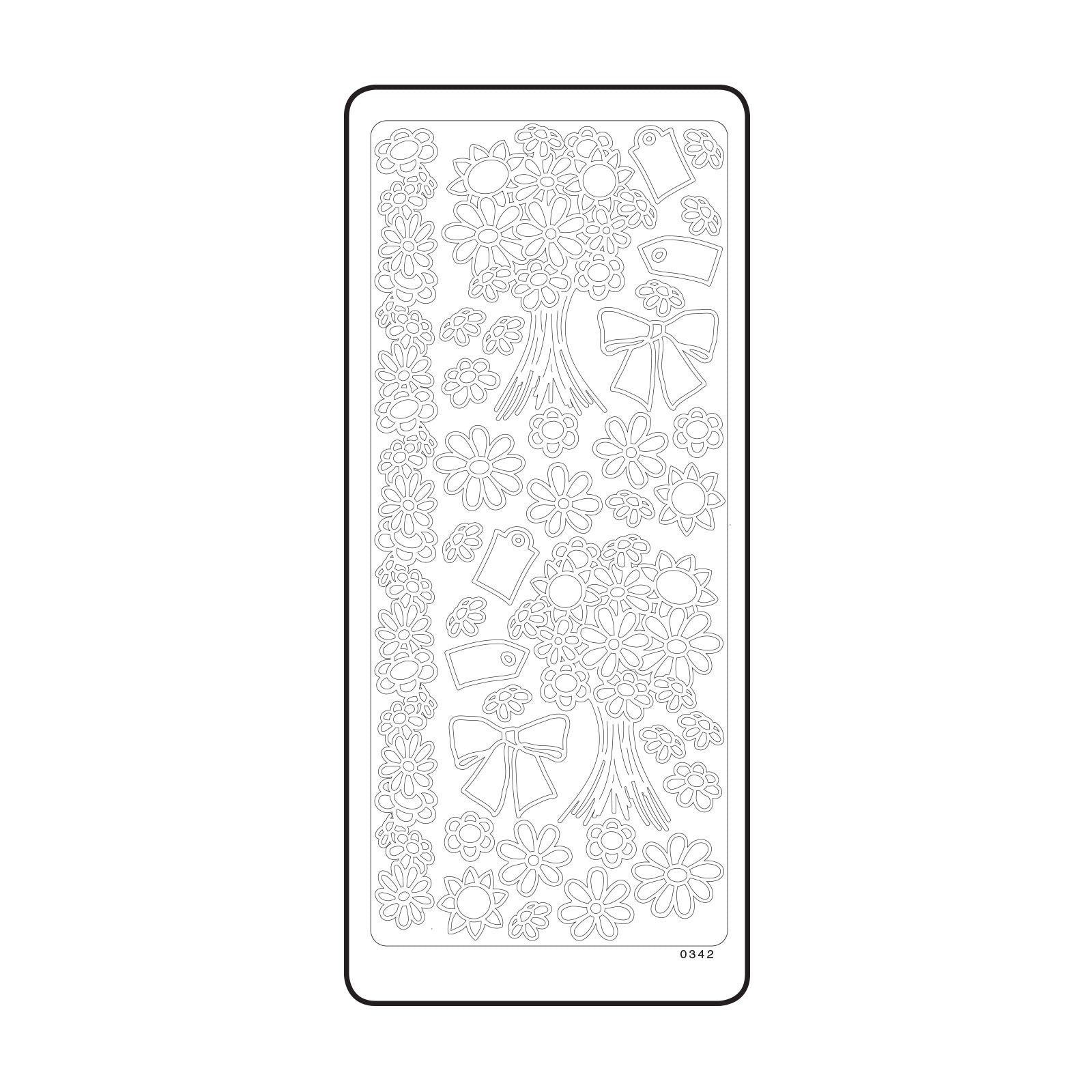 Vaessen creative • autocollant 10x23cm 10pcs fleurs dorées