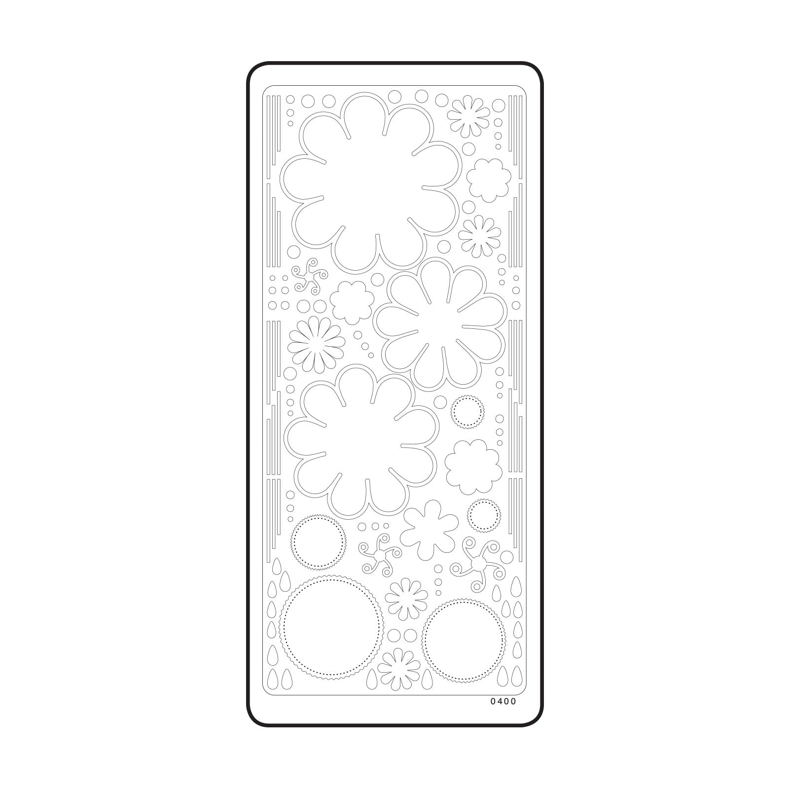 Vaessen creative • autocollant 10x23cm 10pcs fleurs dorées