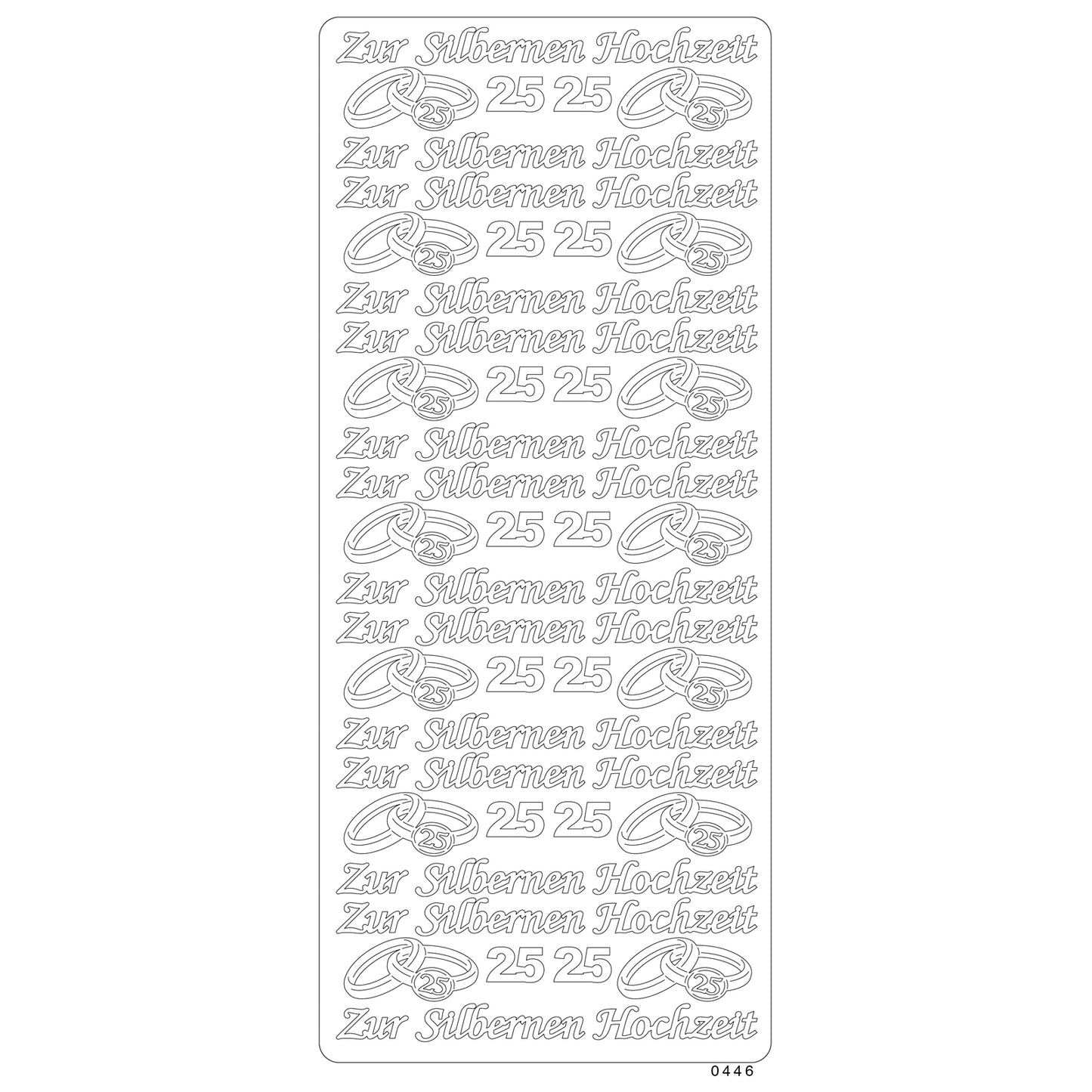 Vaessen creative • autocollant 10x23cm 10pcs or finition argent