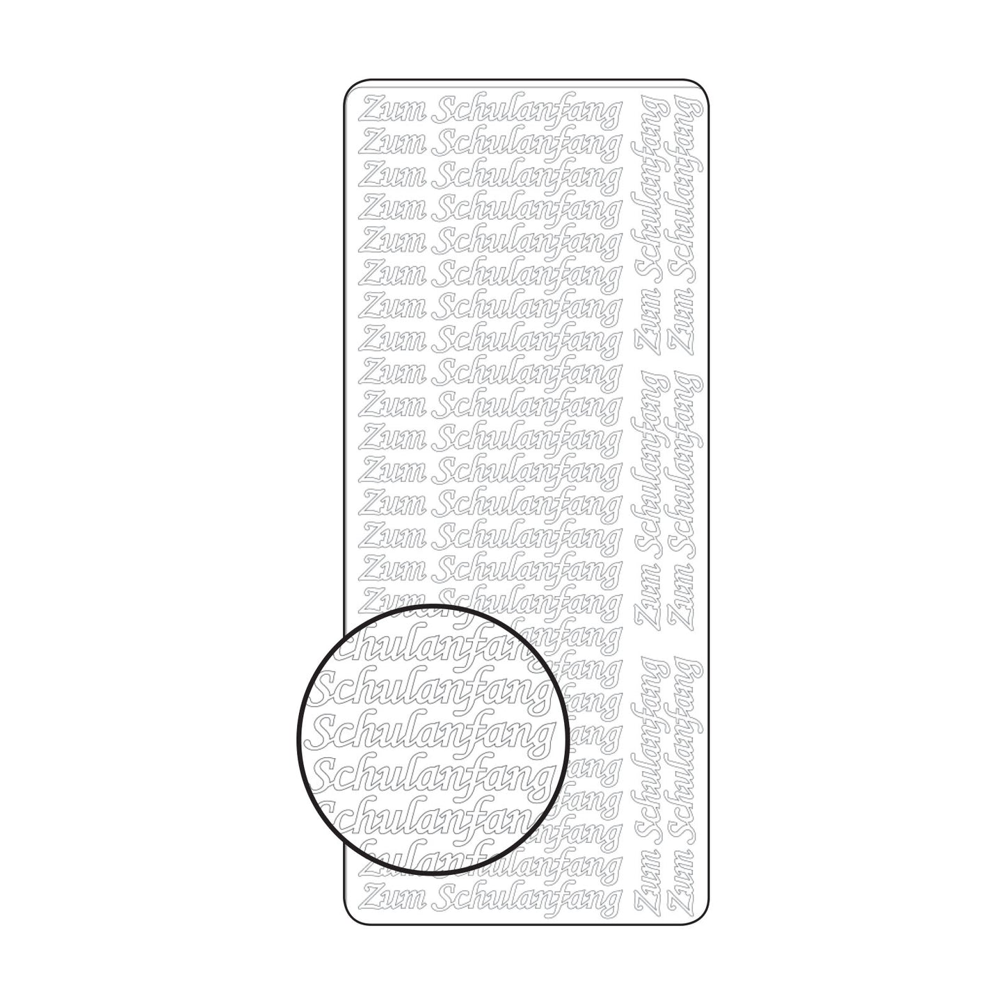 Vaessen creative • autocollant 10x23cm 10pcs argent pour l'école