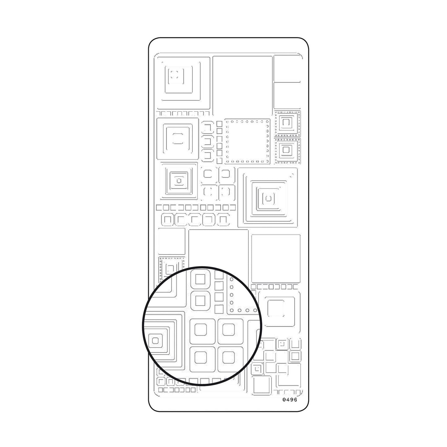 Vaessen creative • autocollant 10x23cm 10pcs carrés dorés