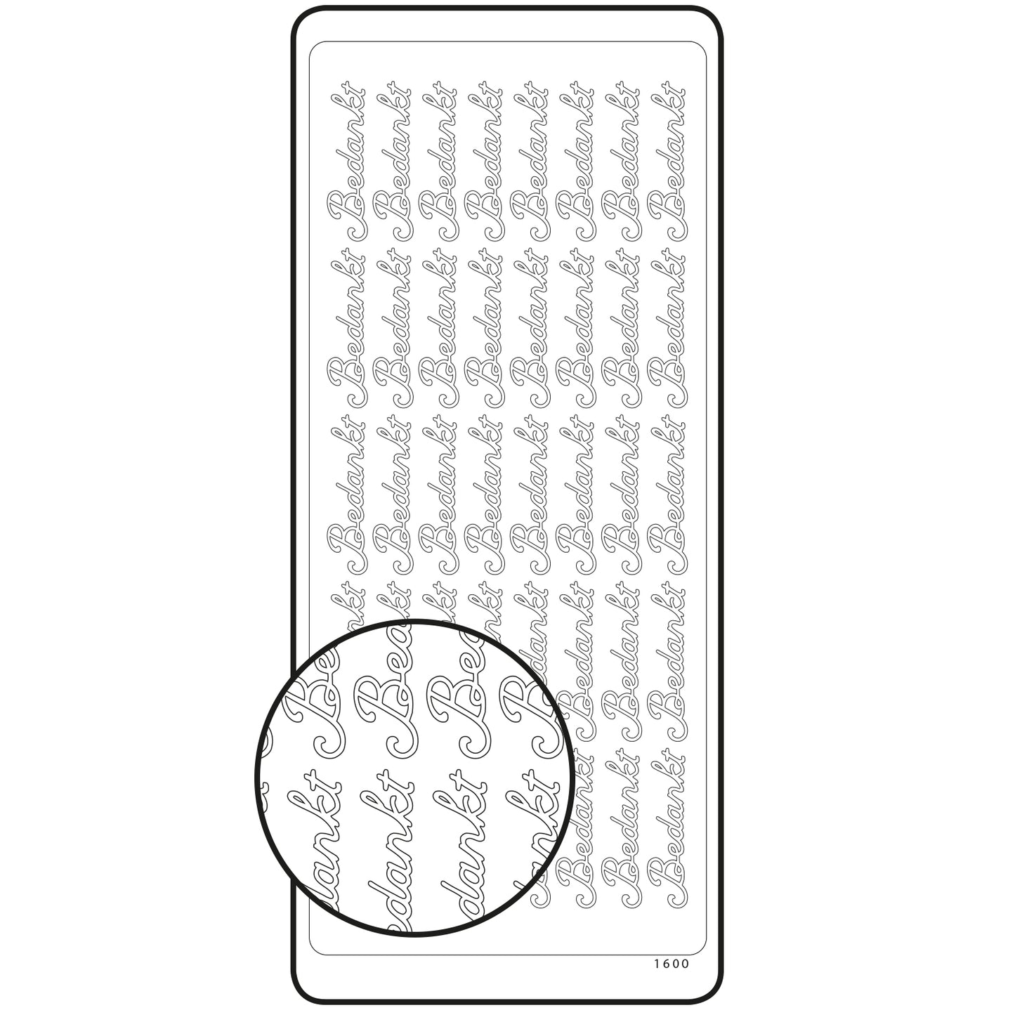 Vaessen creative • autocollant 10x23cm 10pcs argent merci