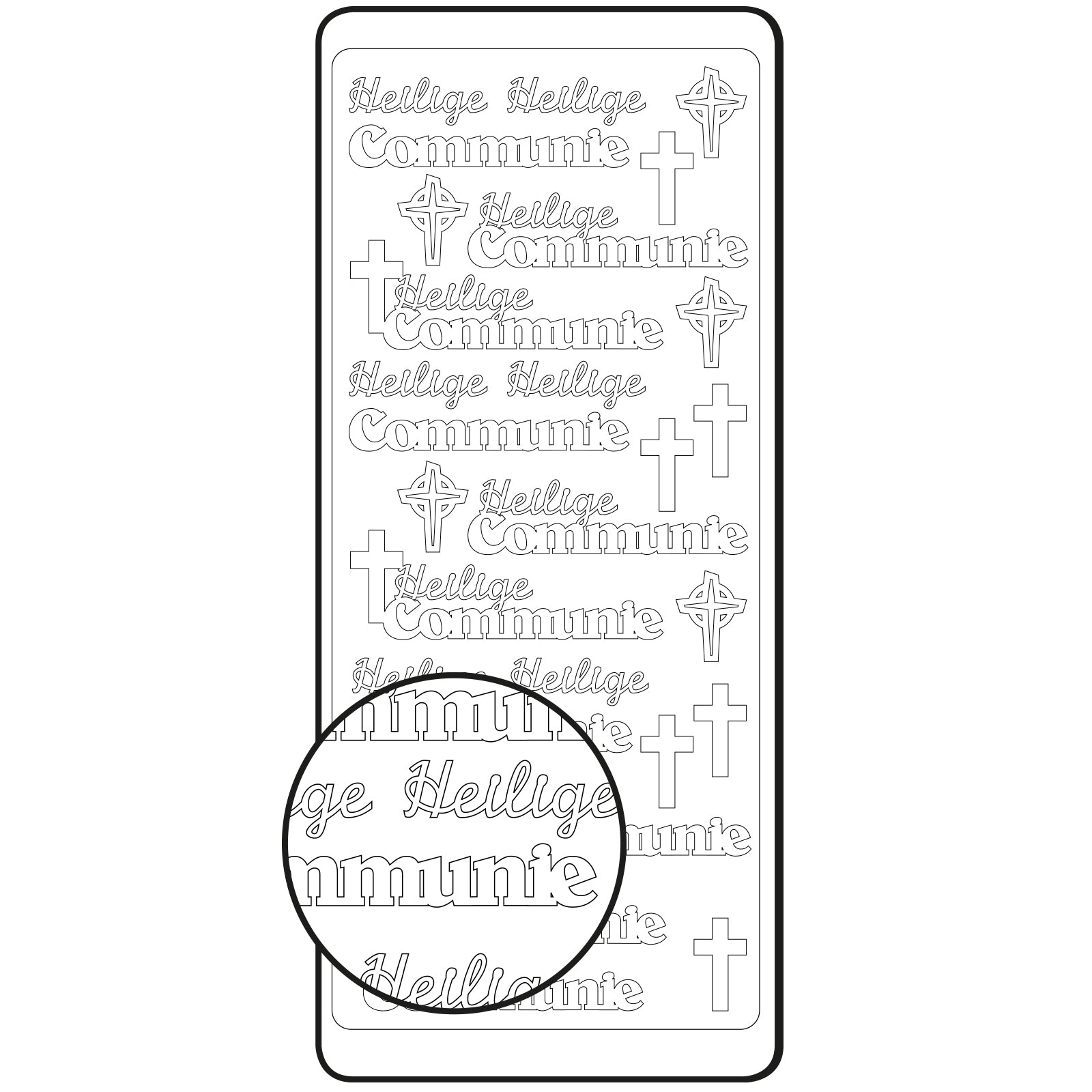 Vaessen creative • autocollant 10x23cm 10pcs argent sainte communion