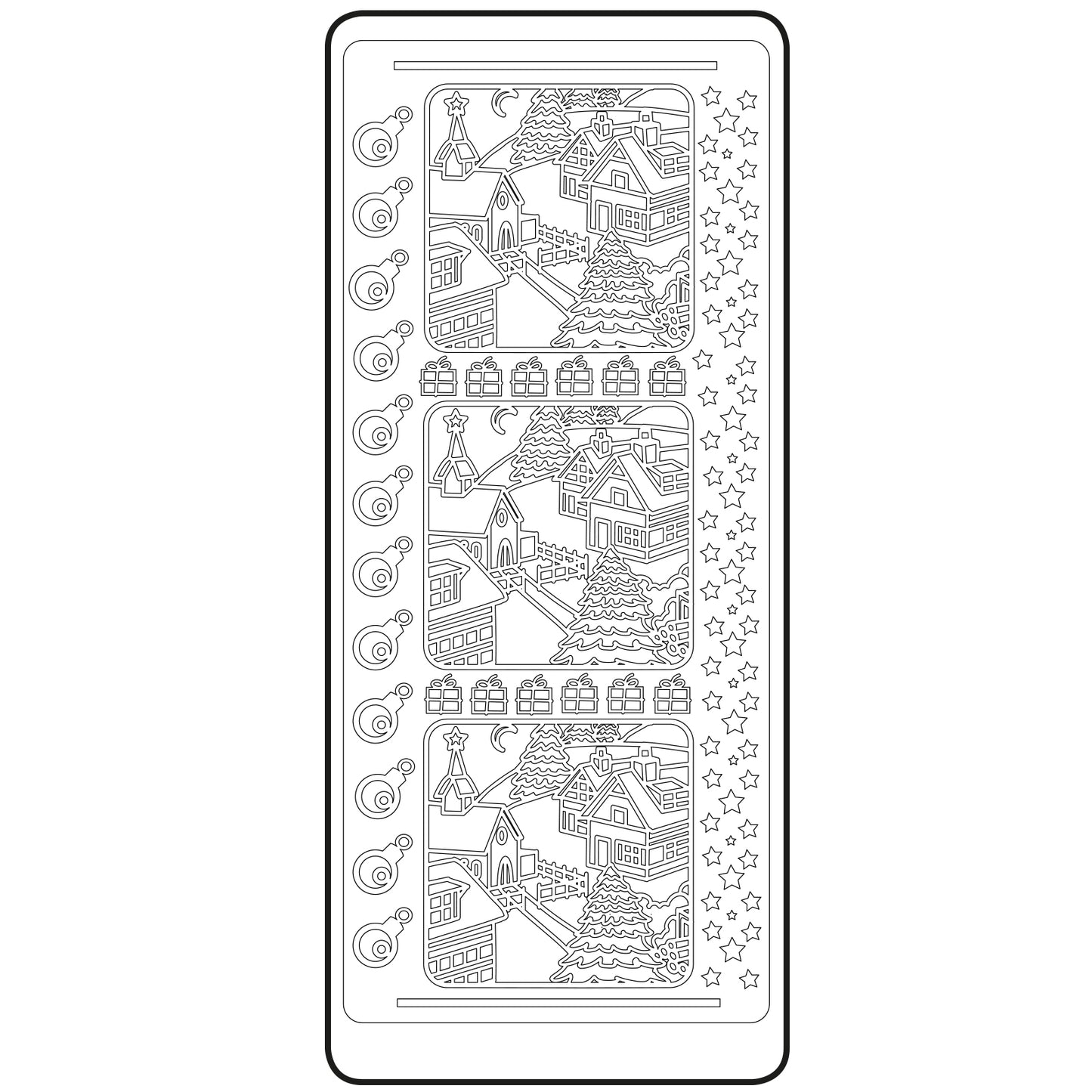 Vaessen creative • autocollant 10x23cm 10pcs argent scène de Noël