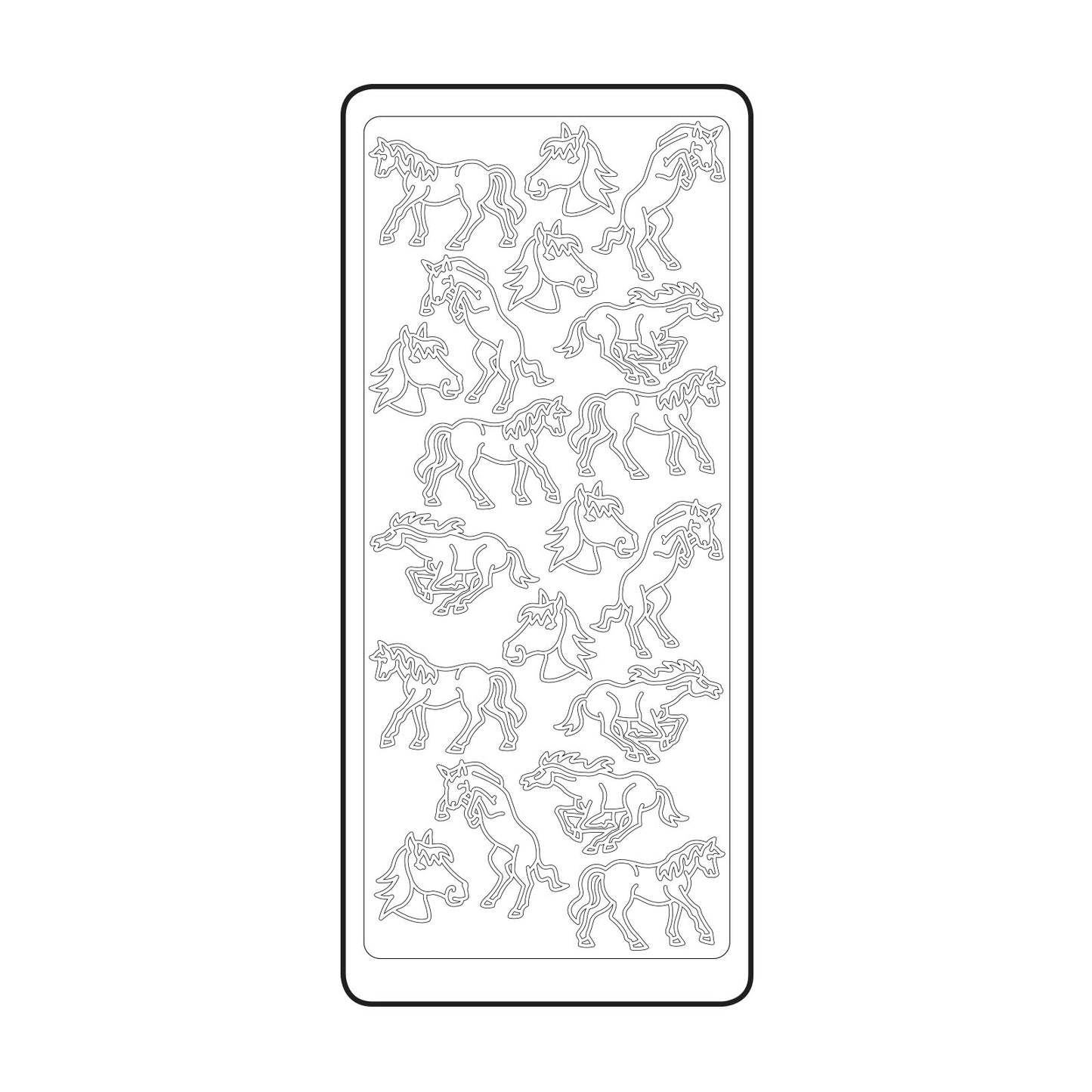 Vaessen creative • autocollant 10x23cm 10pcs chevaux dorés