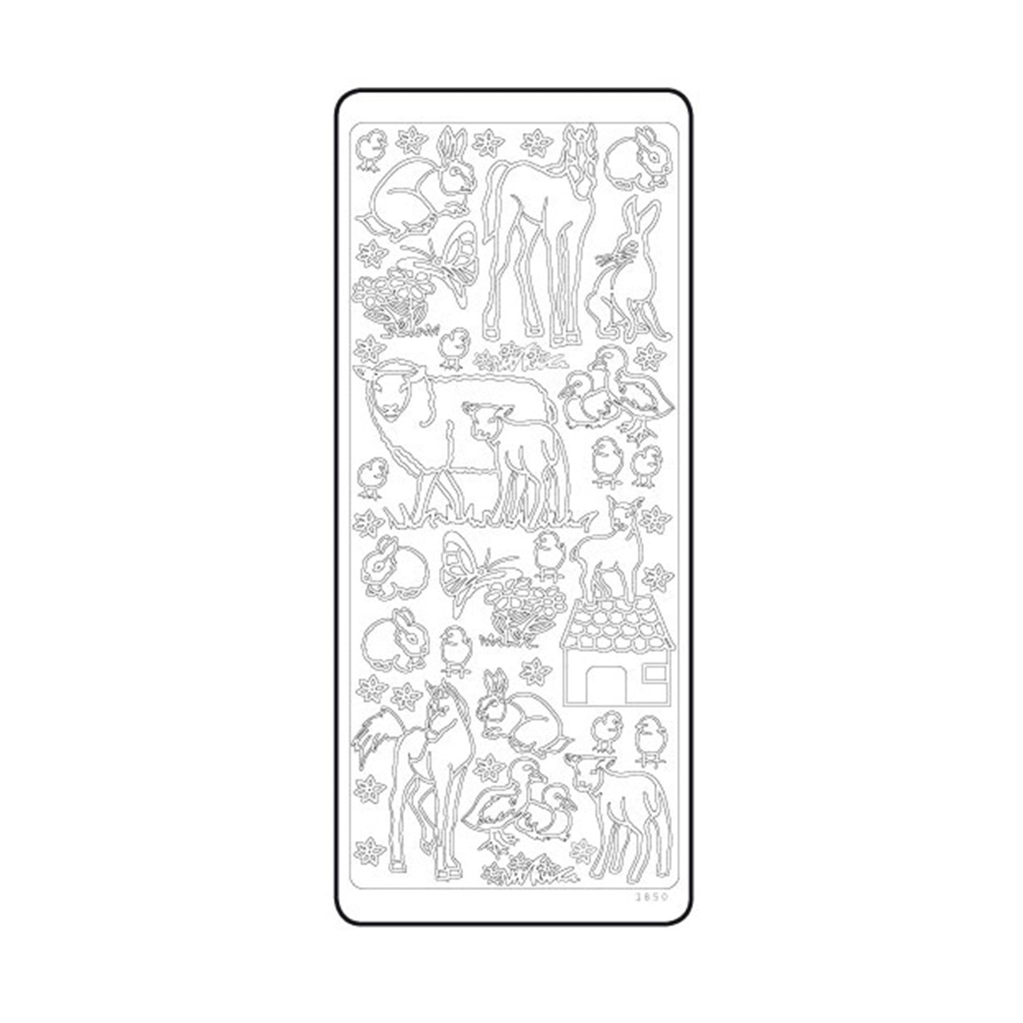 Vaessen creative • autocollant 10x23cm 10pcs or divers animaux