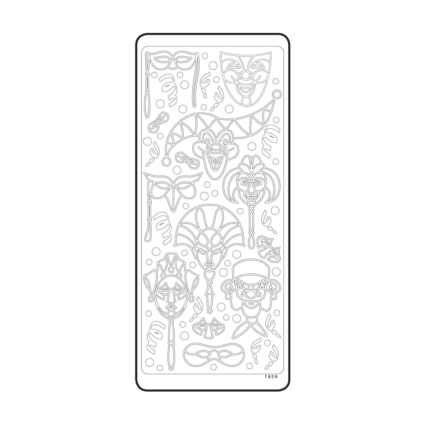 Vaessen creative • autocollant 10x23cm 10pcs masques dorés