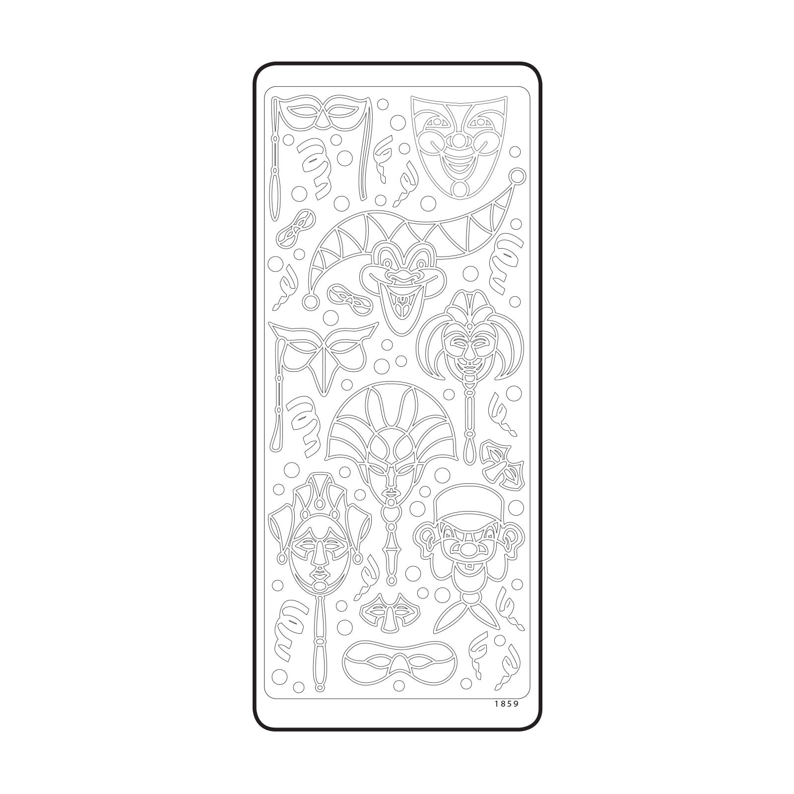 Vaessen creative • autocollant 10x23cm 10pcs masques dorés