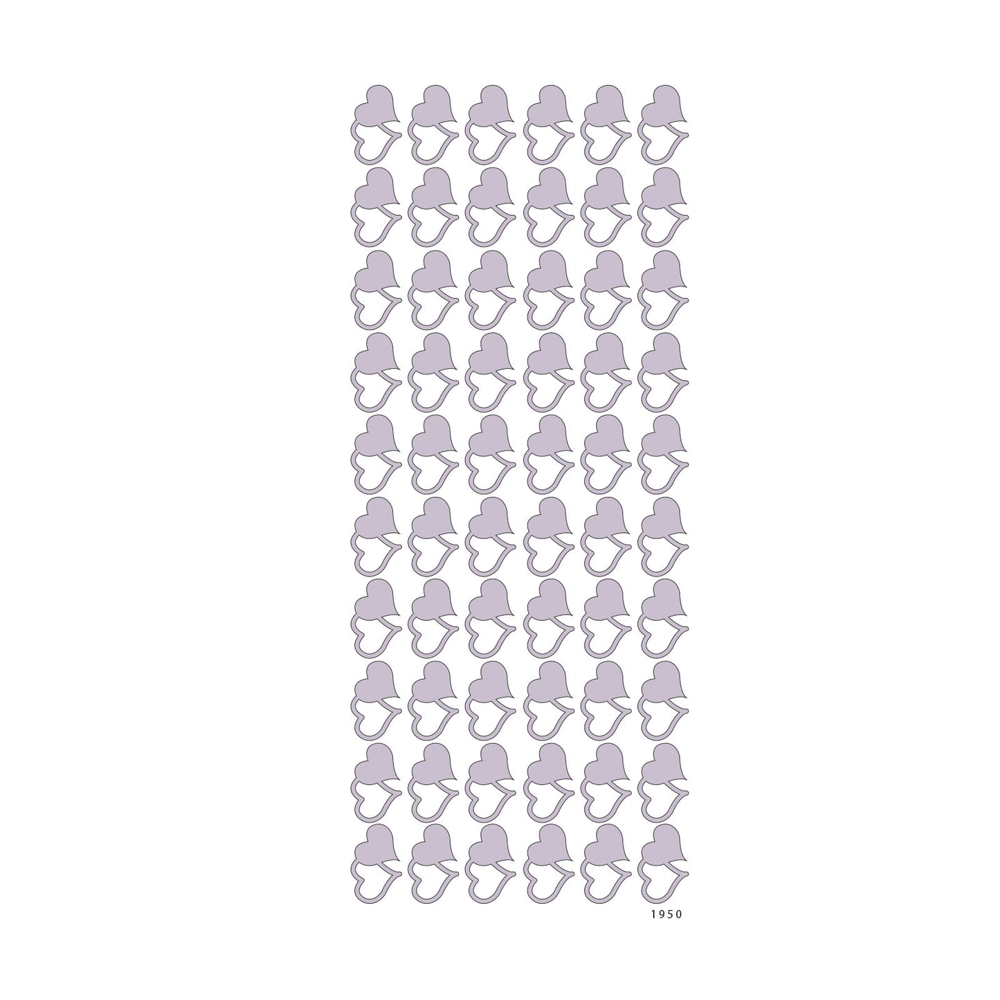 Vaessen creative • autocollant 10x23cm 10pcs argent double coeurs