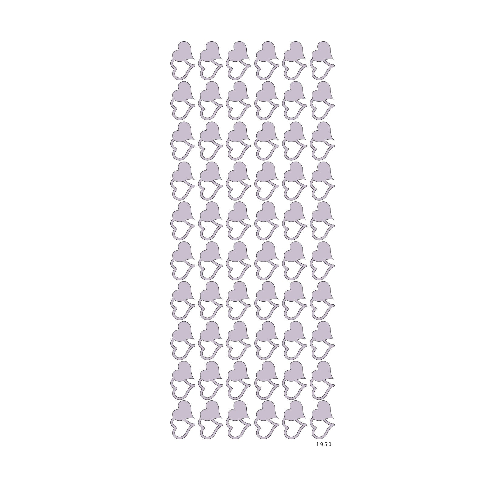 Vaessen creative • autocollant 10x23cm 10pcs argent double coeurs
