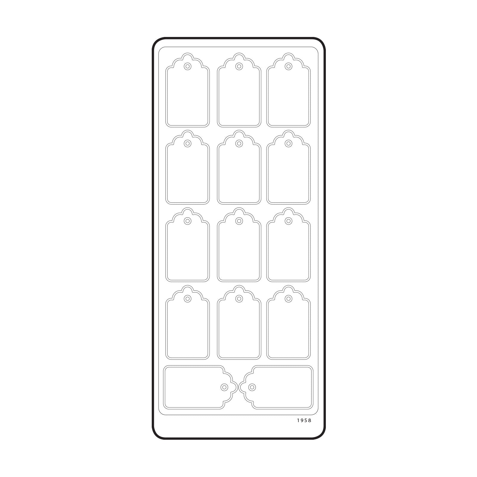 Vaessen creative • autocollant 10x23cm 10pcs étiquettes argentées