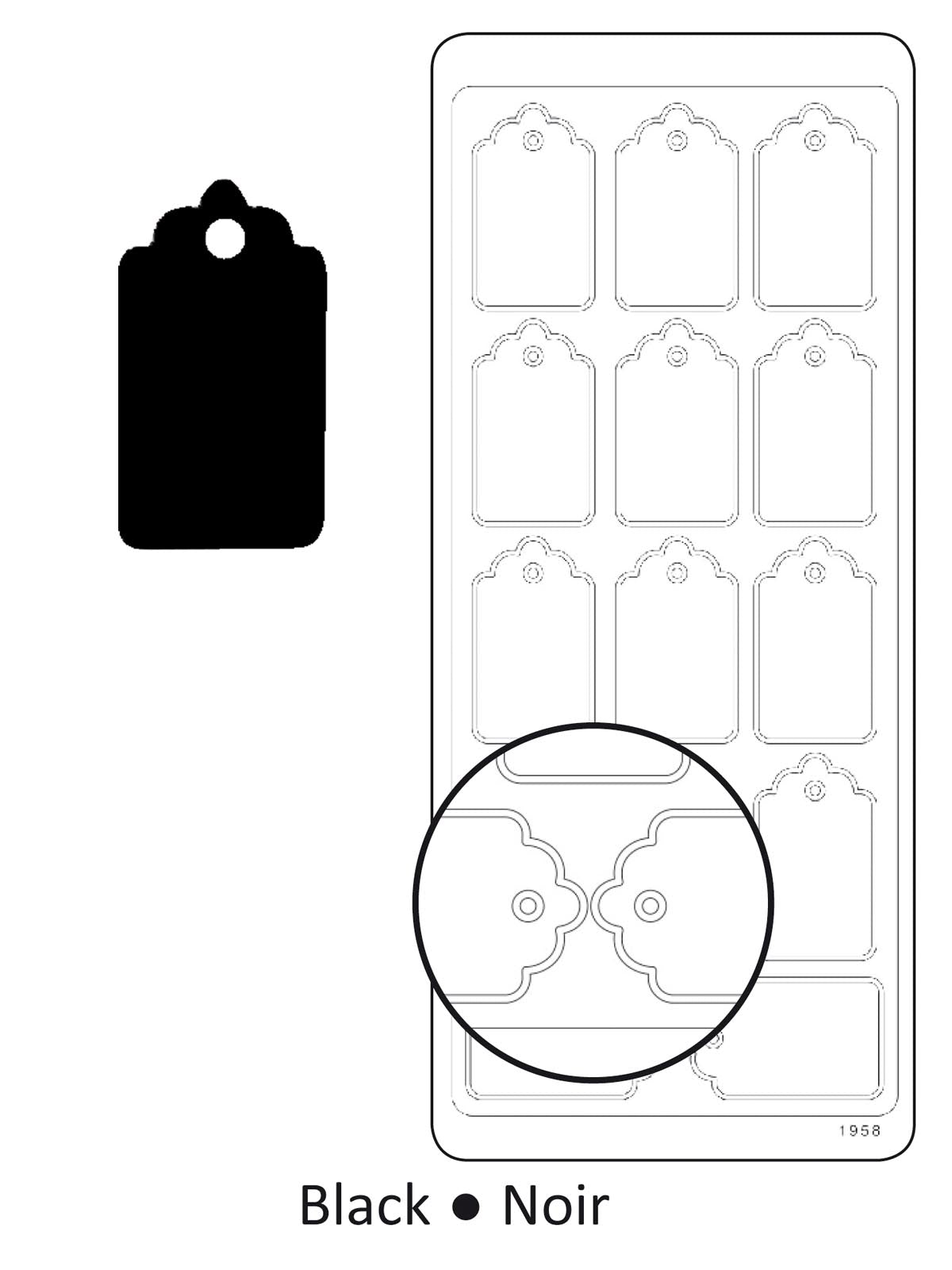 Vaessen creative • autocollant 10x23cm 10pcs étiquettes noires