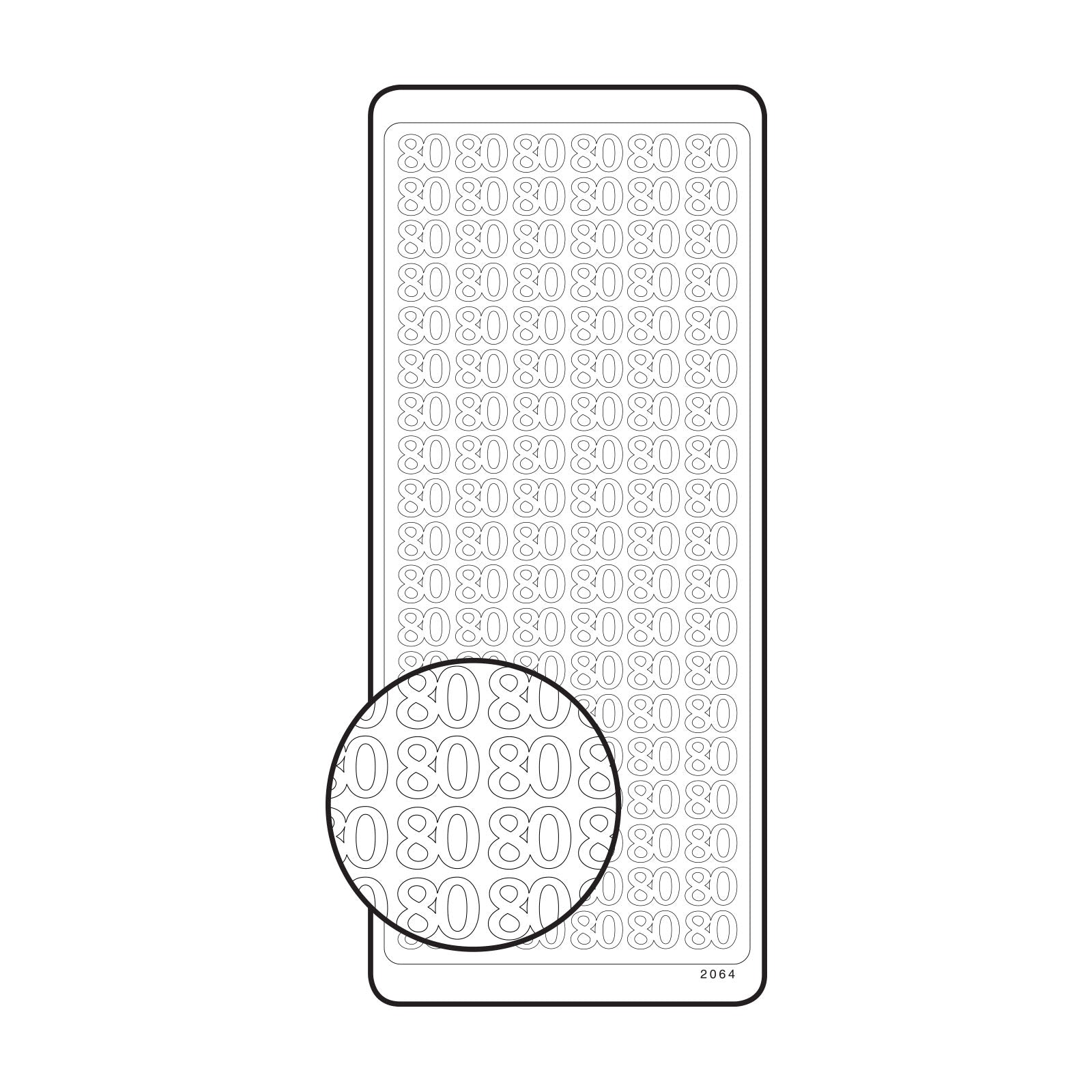 Vaessen creative • autocollant 10x23cm 10pcs argent numéro 80