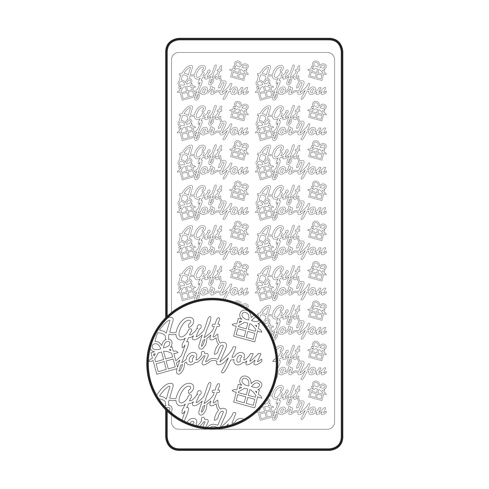 Vaessen creative • autocollant 10x23cm 10pcs argent un cadeau pour vous