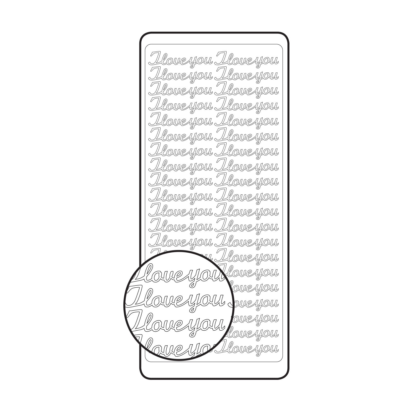 Vaessen creative • autocollant 10x23cm 10pcs argent je t'aime