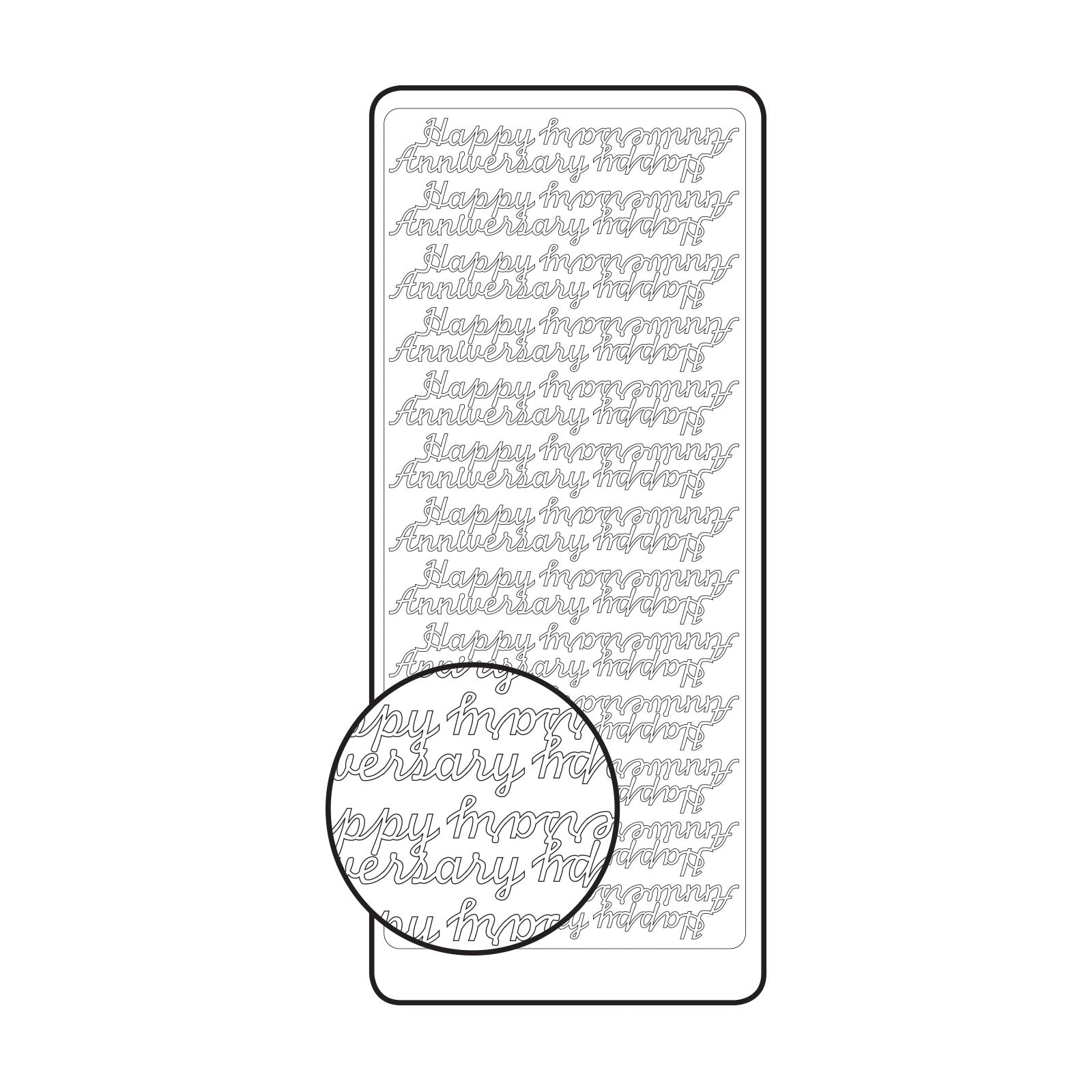 Vaessen creative • autocollant 10x23cm 10pcs or joyeux anniversaire