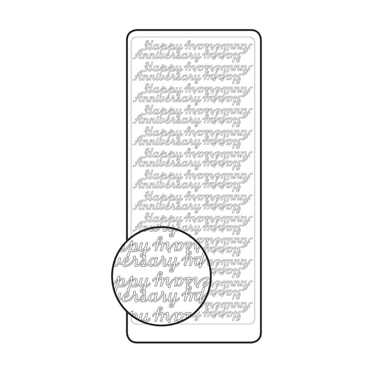 Vaessen creative • autocollant 10x23cm 10pcs argent joyeux anniversaire