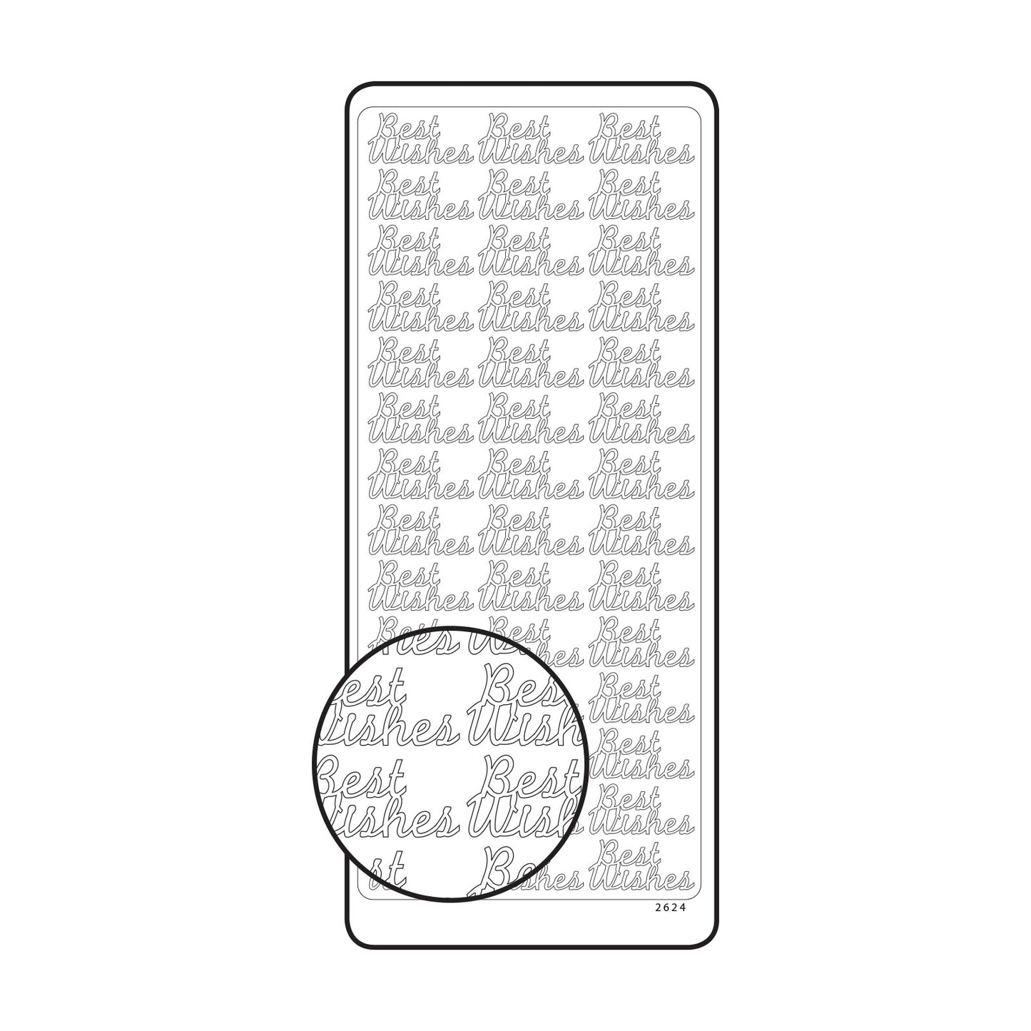 Vaessen creative • autocollant 10x23cm 10pcs argent meilleurs voeux