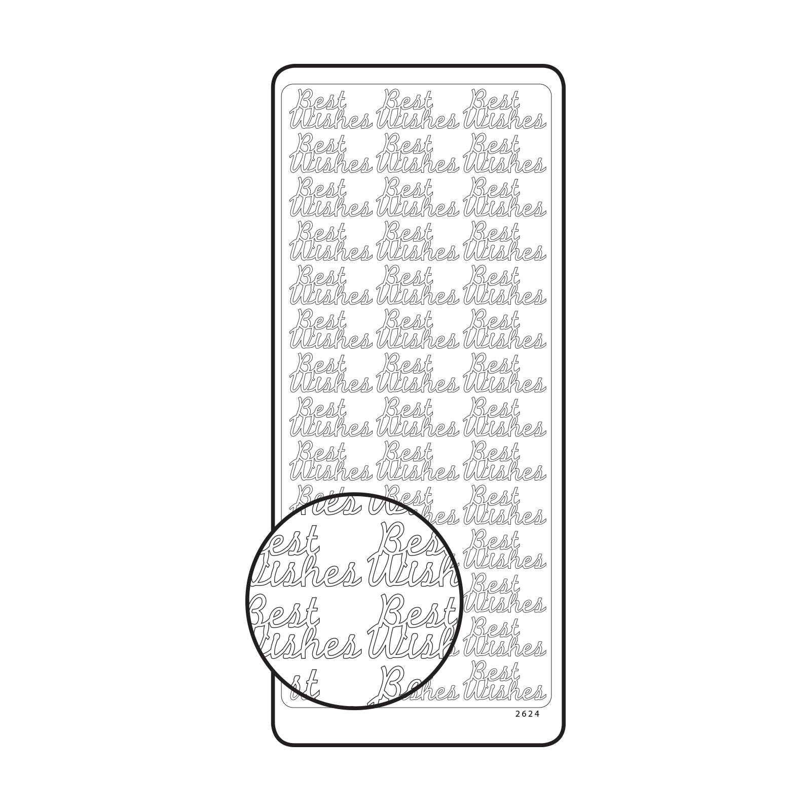 Vaessen creative • autocollant 10x23cm 10pcs argent meilleurs voeux