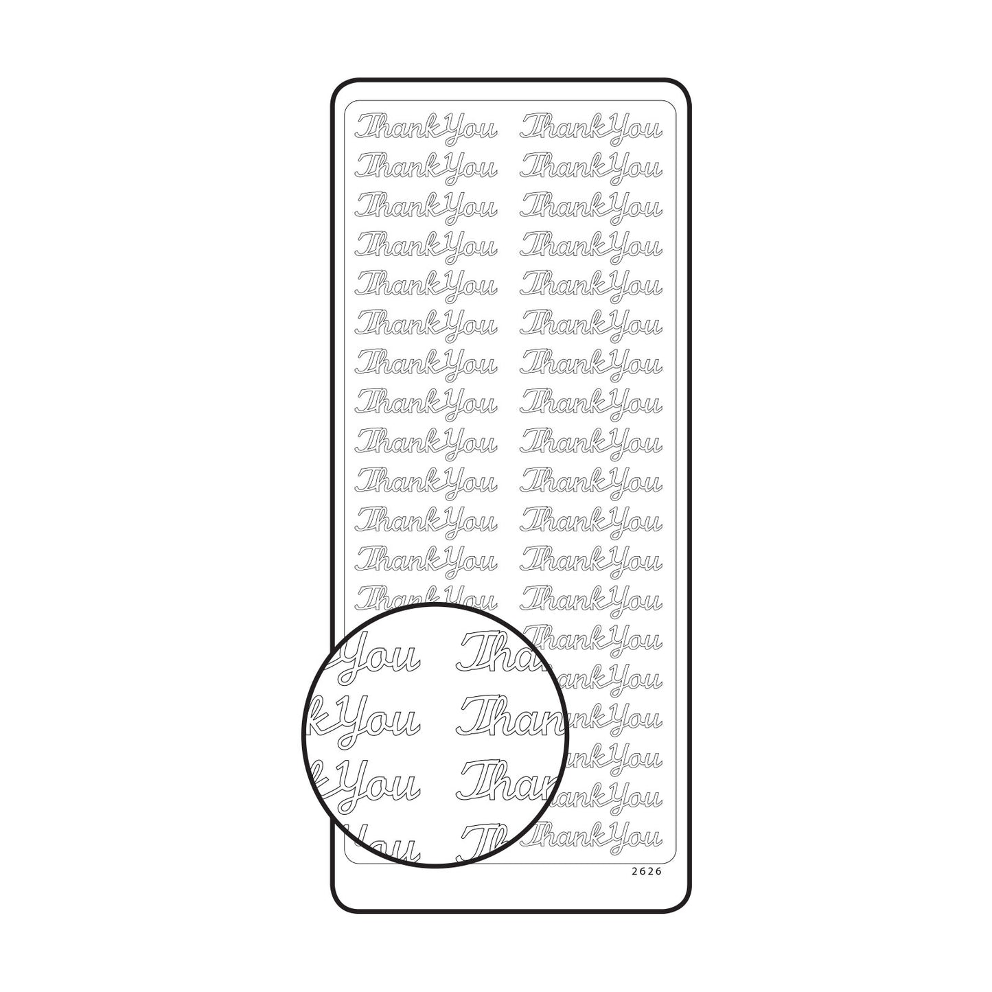 Vaessen creative • autocollant 10x23cm 10pcs argent merci