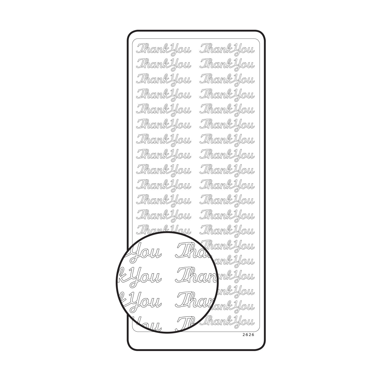 Vaessen creative • autocollant 10x23cm 10pcs argent merci