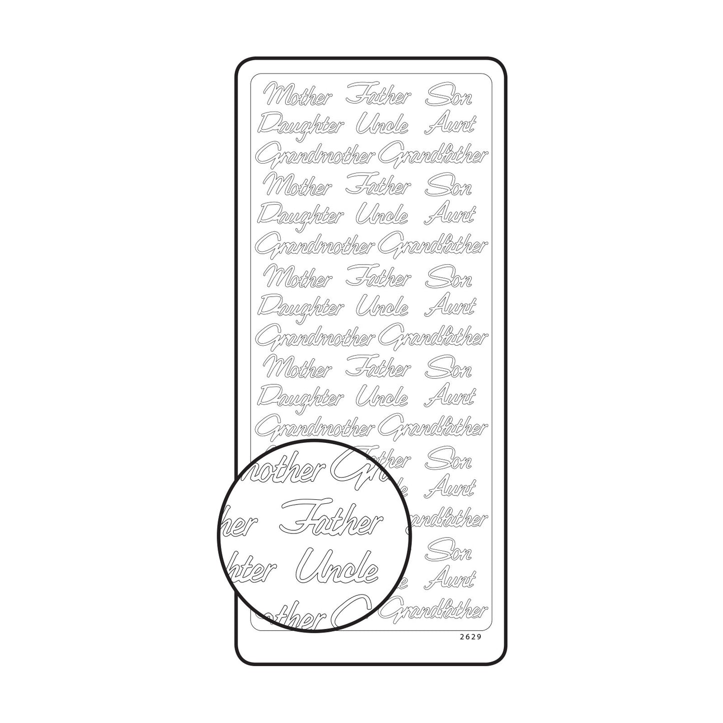 Vaessen creative • autocollant 10x23cm 10pcs or divers textes anglais