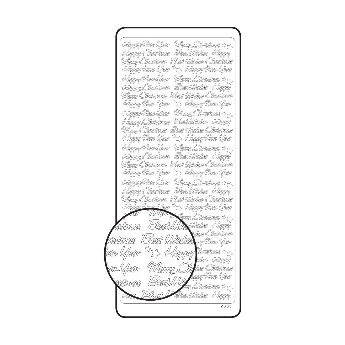 Vaessen creative • autocollant 10x23cm 10pcs argent divers textes anglais