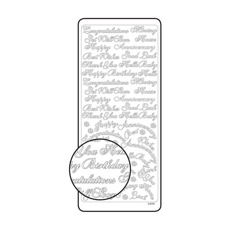 Vaessen creative • autocollant 10x23cm 10pcs or divers textes anglais