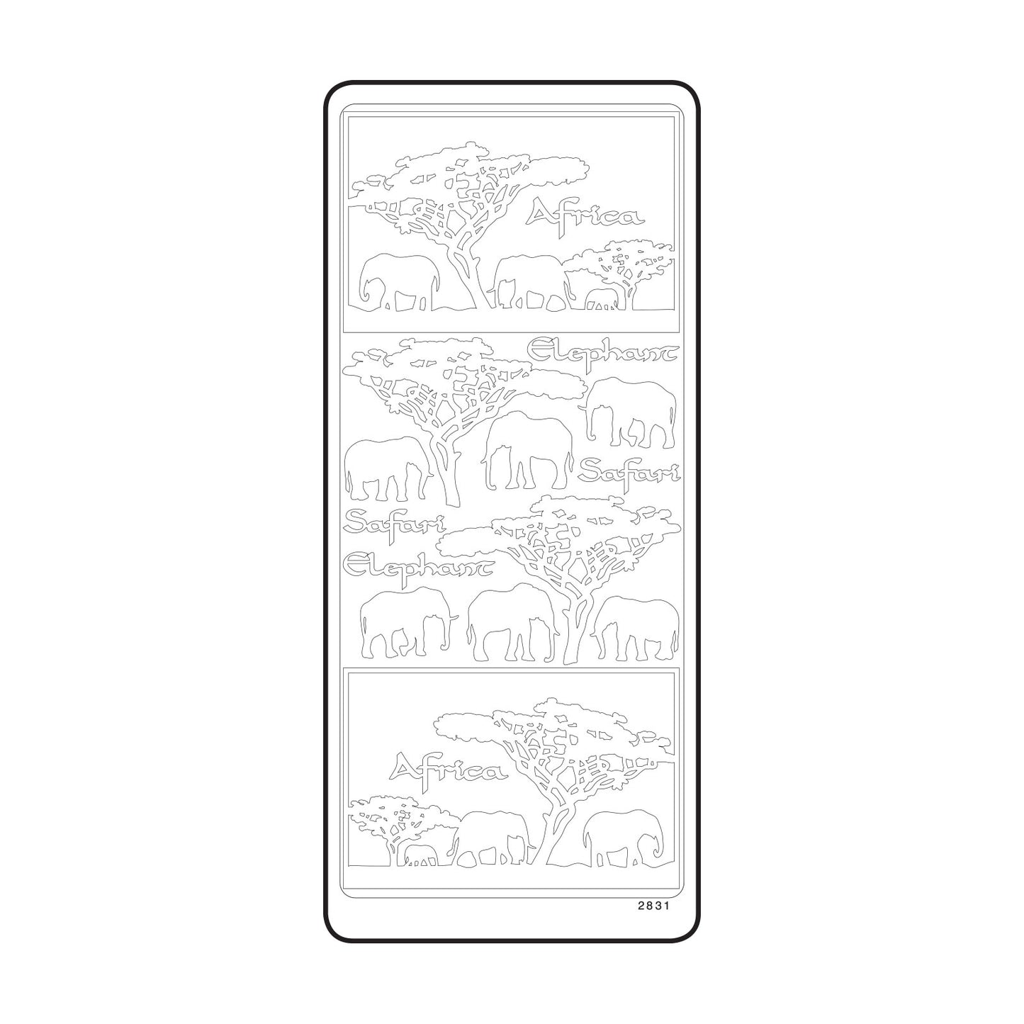 Vaessen creative • autocollant 10x23cm 10pcs éléphant blanc
