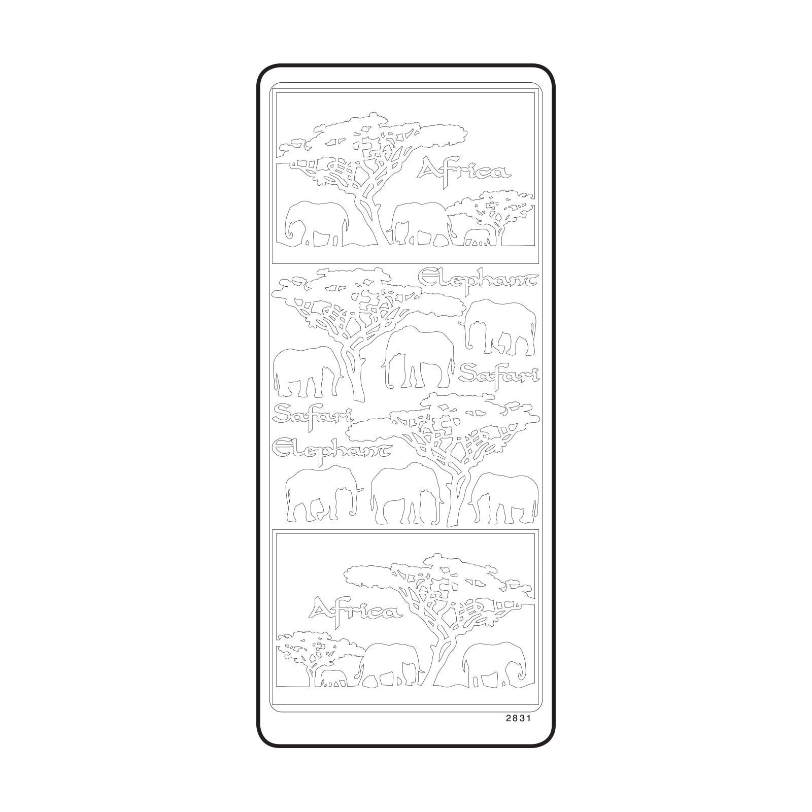 Vaessen creative • autocollant 10x23cm 10pcs éléphant blanc