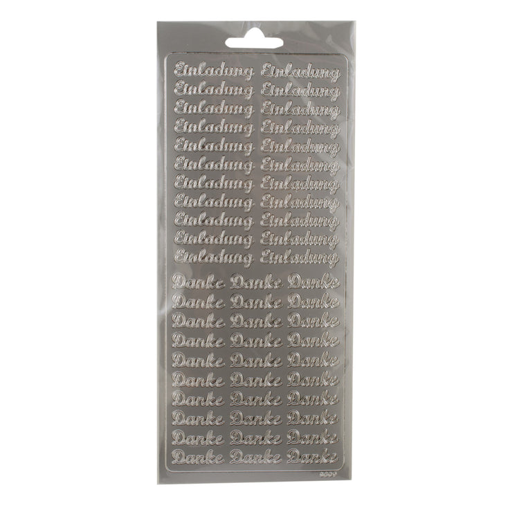 Vaessen creative • autocollant 10x23cm 10pcs argent merci - livraison finale
