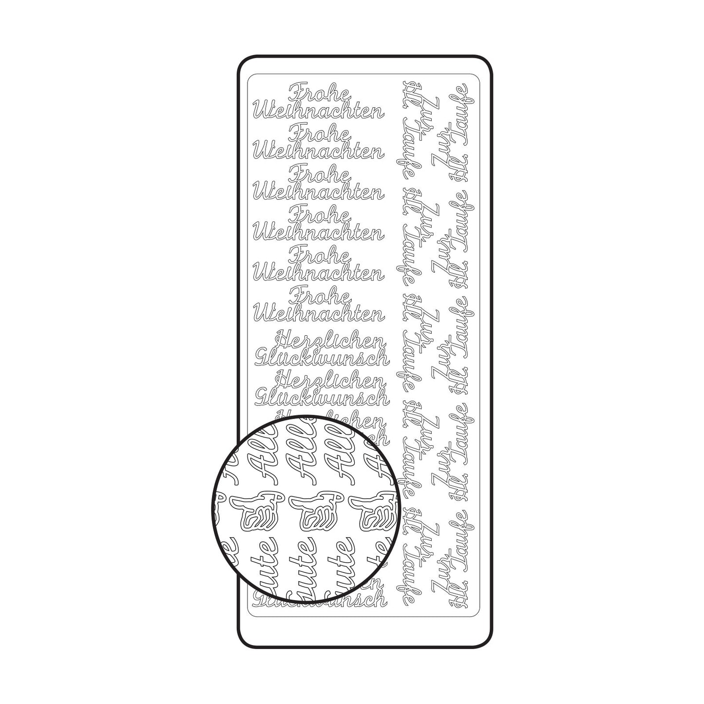 Vaessen creative • autocollant 10x23cm 10pcs or divers textes allemands