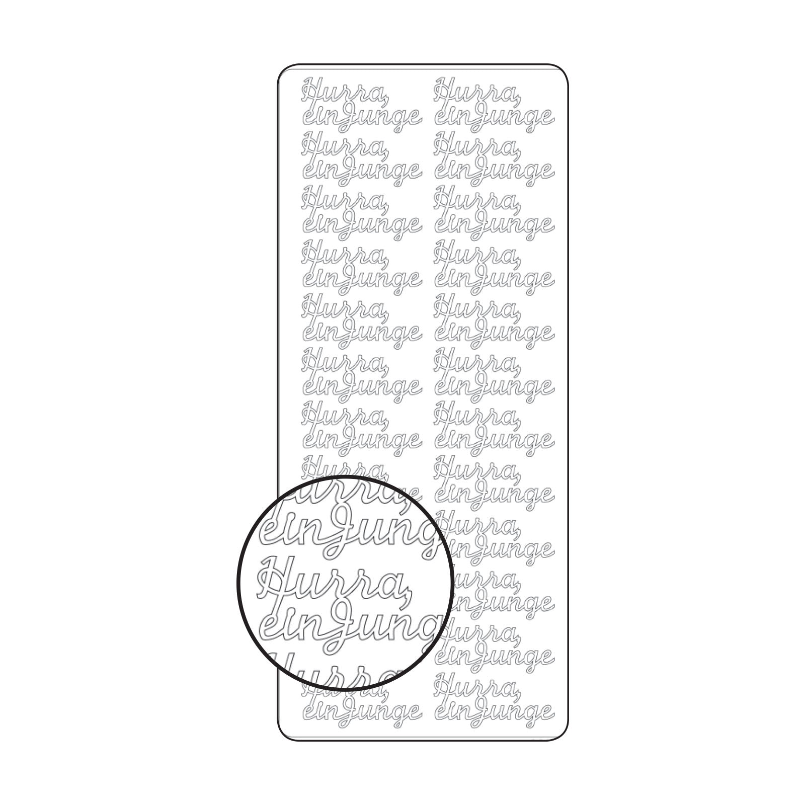 Vaessen creative • autocollant 10x23cm 10pcs or hurra ein junge
