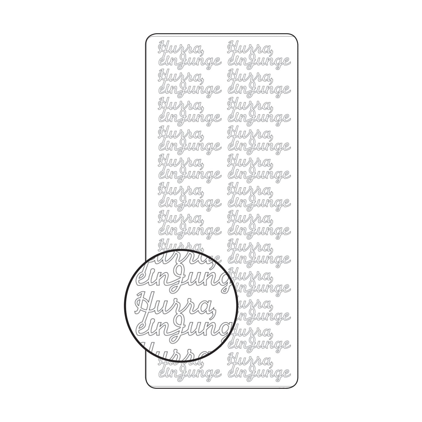 Vaessen creative • autocollant 10x23cm 10pcs argent hurra ein junge