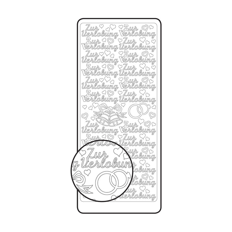Vaessen creative • autocollant 10x23cm 10pcs argent prêt à être livré