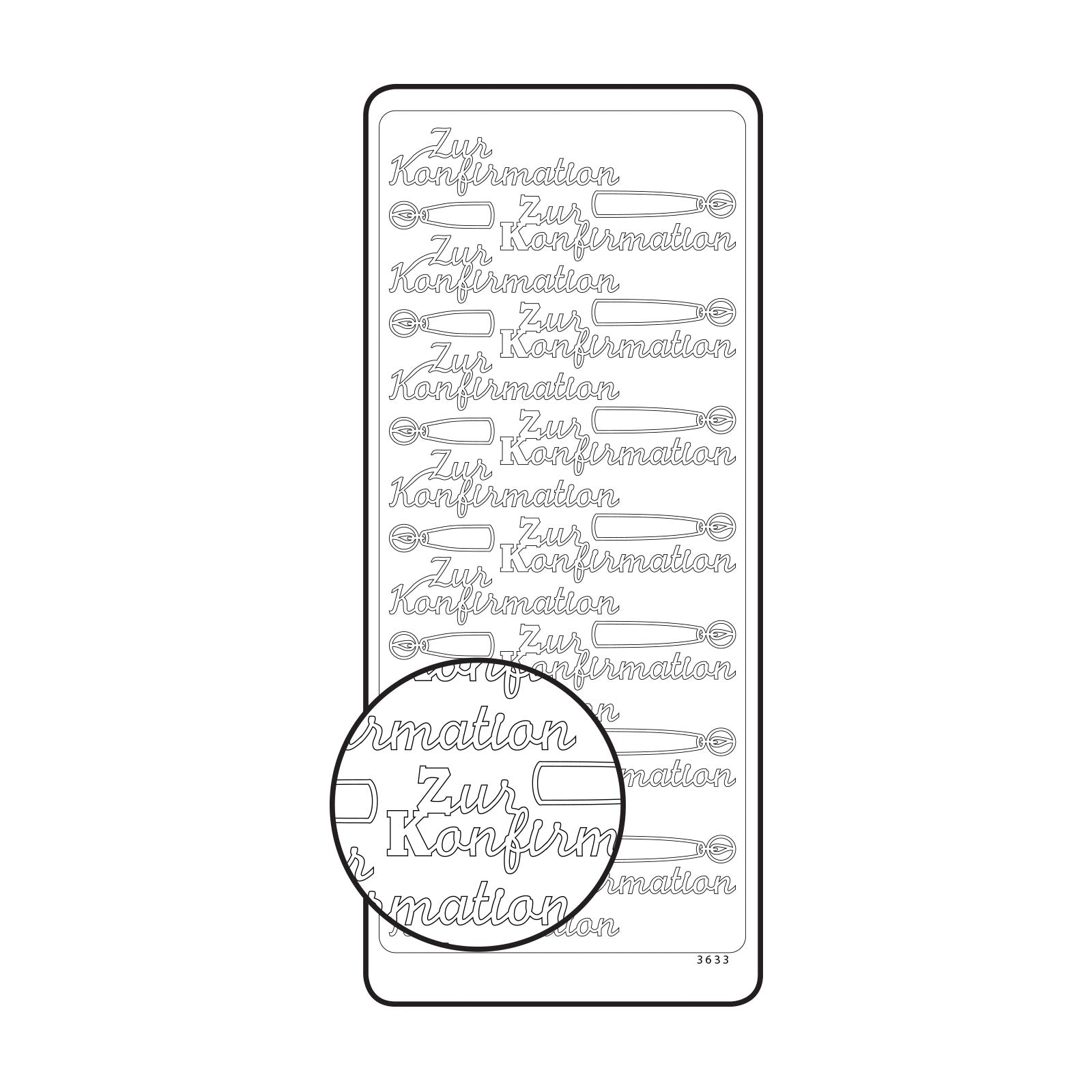 Vaessen creative • autocollant 10x23cm 10pcs or pour confirmation