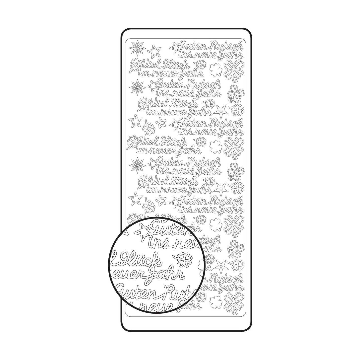Vaessen creative • autocollant 10x23cm 10pcs or divers textes allemands