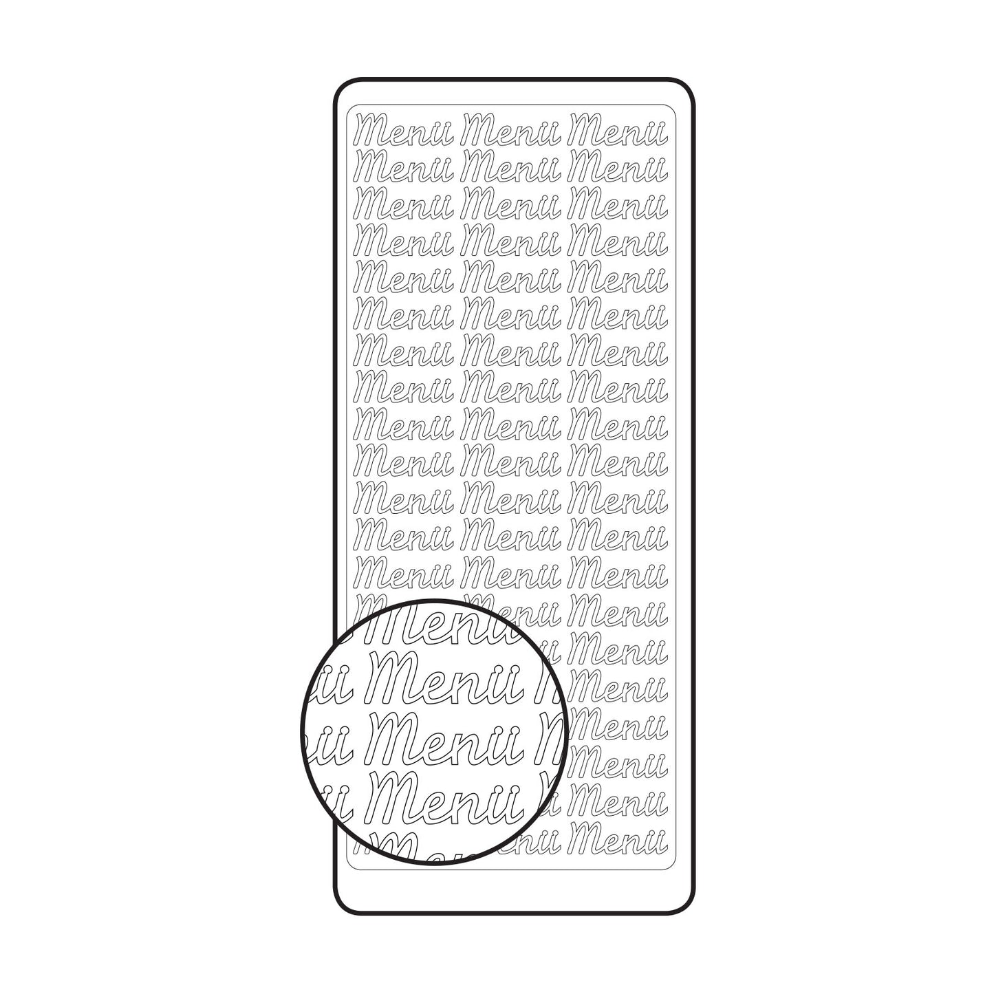 Vaessen creative • autocollant 10x23cm 10pcs menu argent
