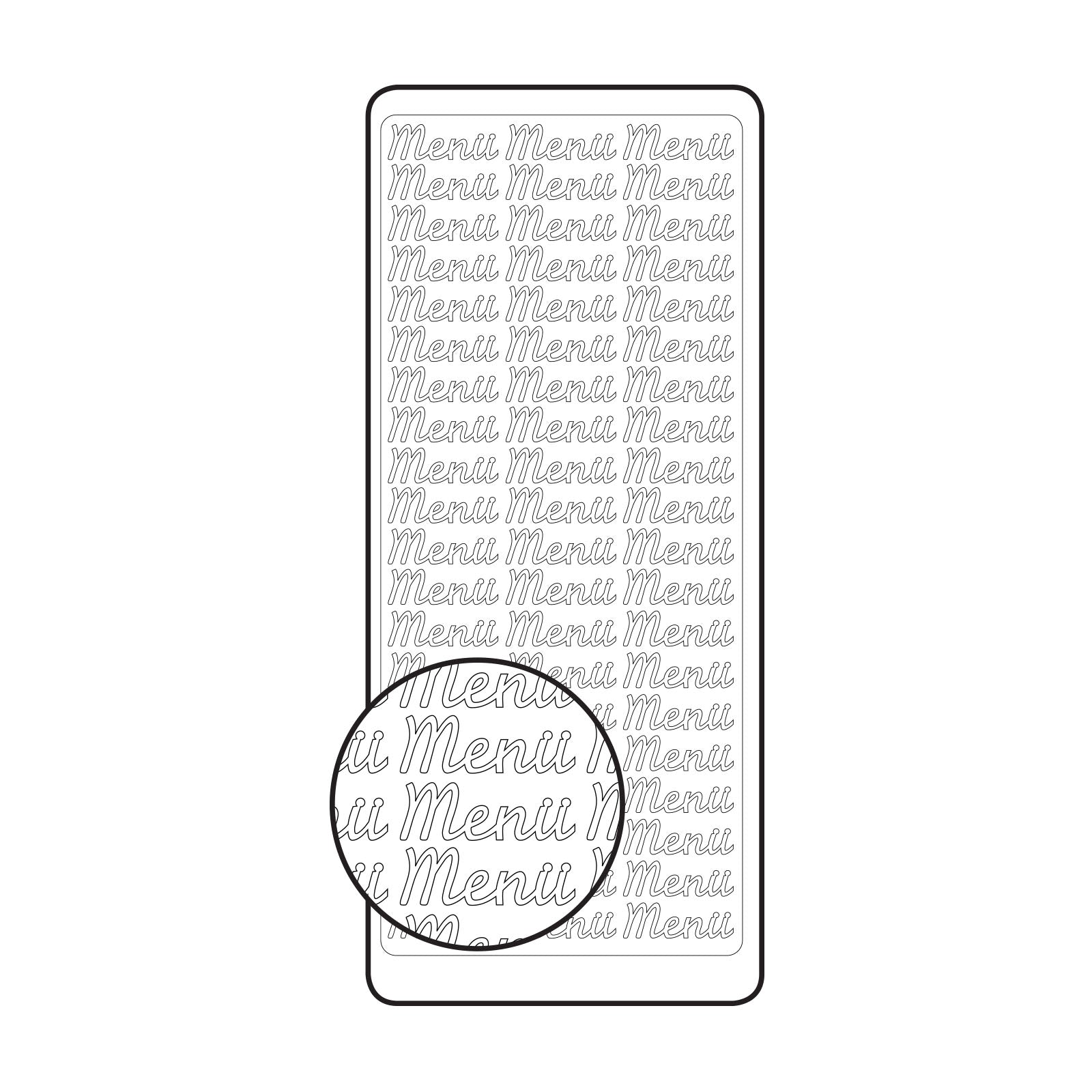 Vaessen creative • autocollant 10x23cm 10pcs menu argent