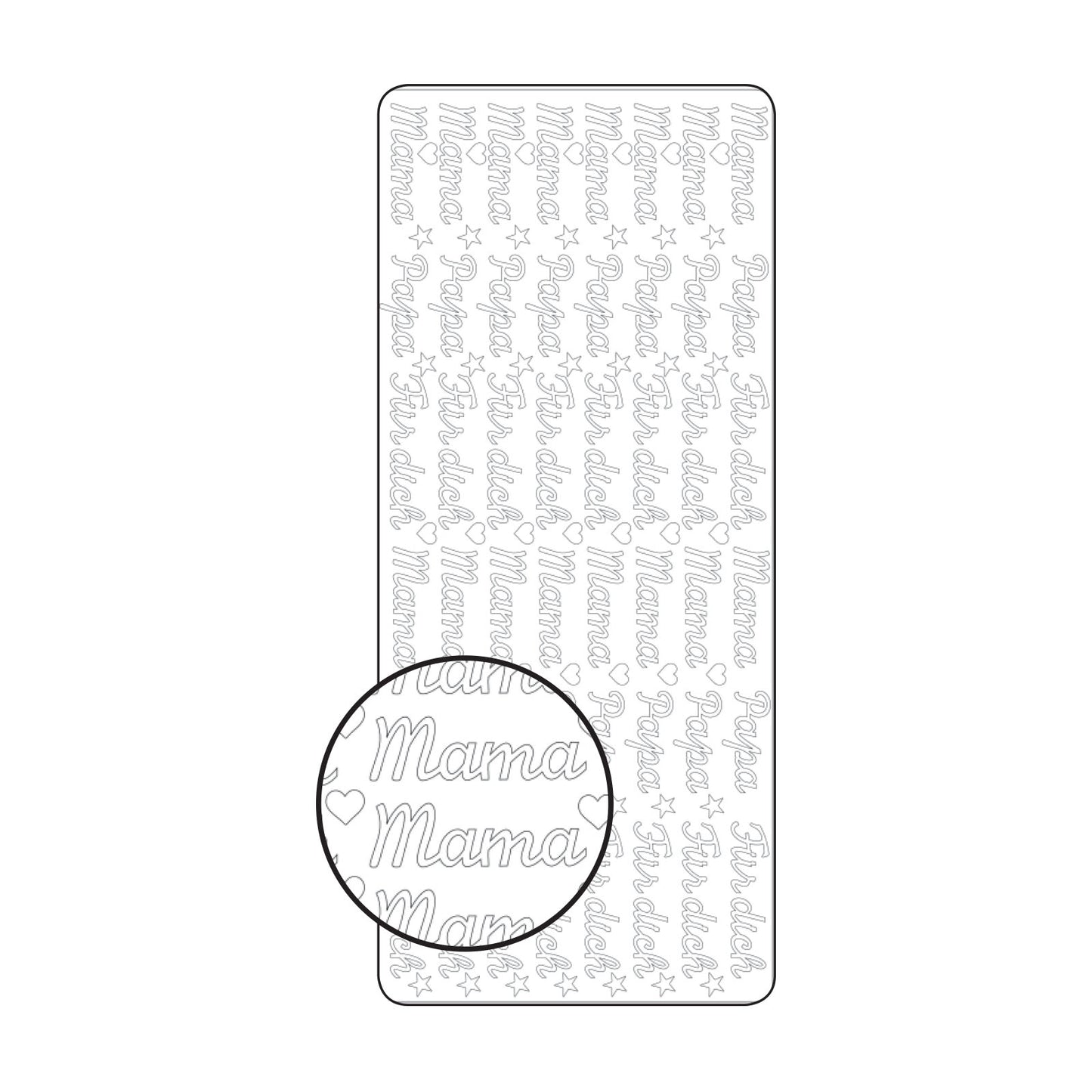 Vaessen creative • autocollant 10x23cm 10pcs or maman-papa