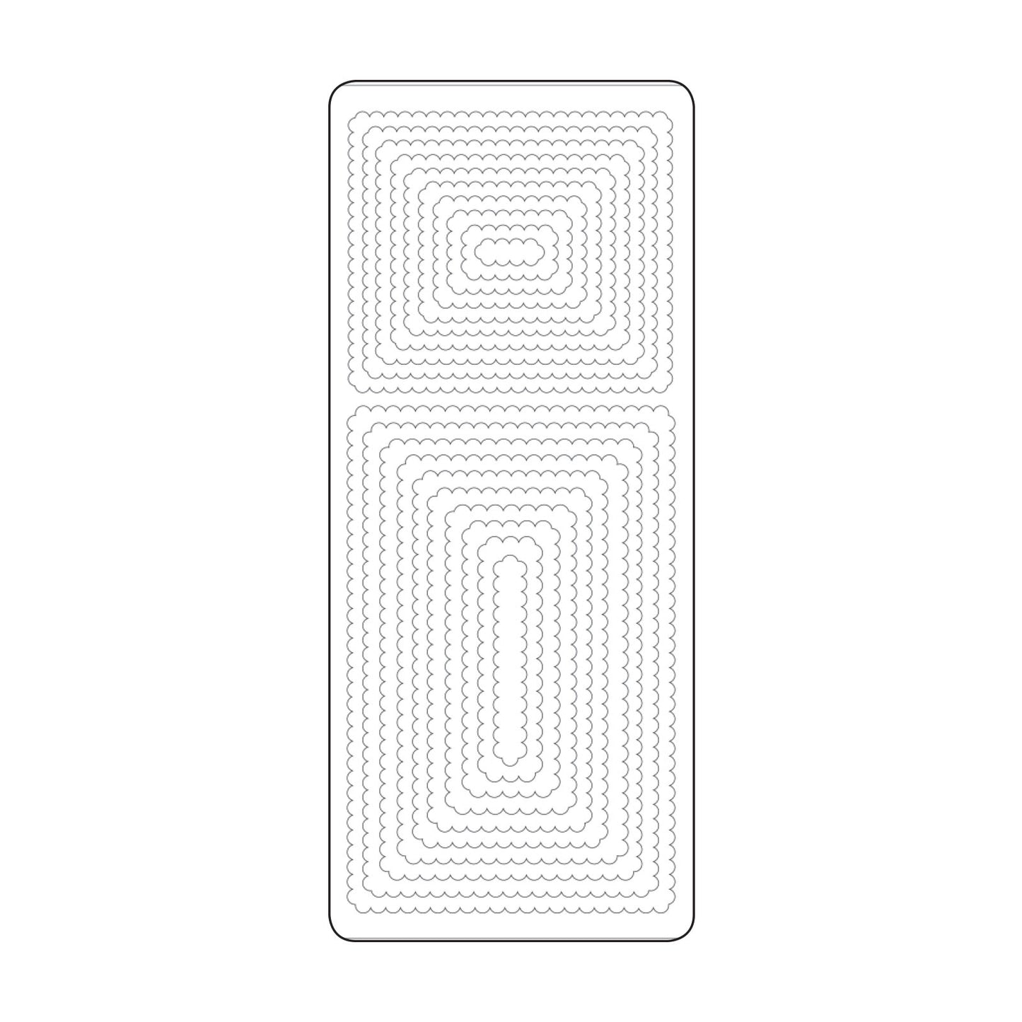 Vaessen creative • autocollant 10x23cm 10pcs cadres argentés rectangles