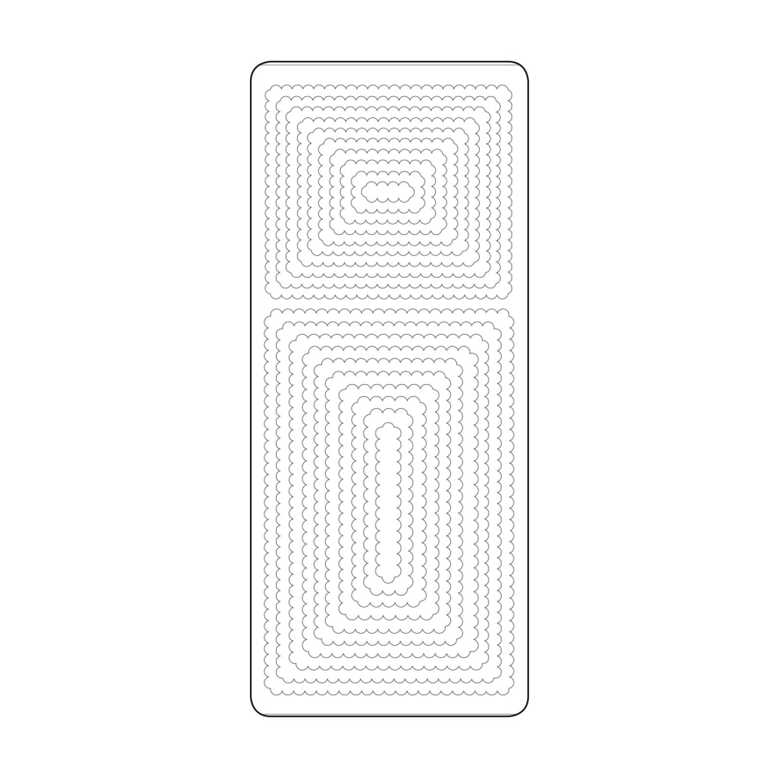 Vaessen creative • autocollant 10x23cm 10pcs cadres argentés rectangles