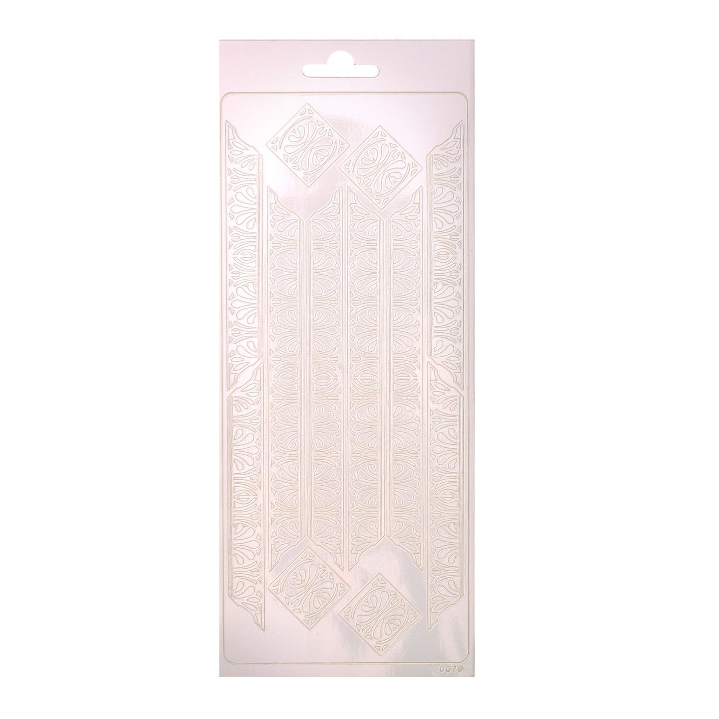 Vaessen creative • autocollant 10x23cm 10pcs ornement blanc