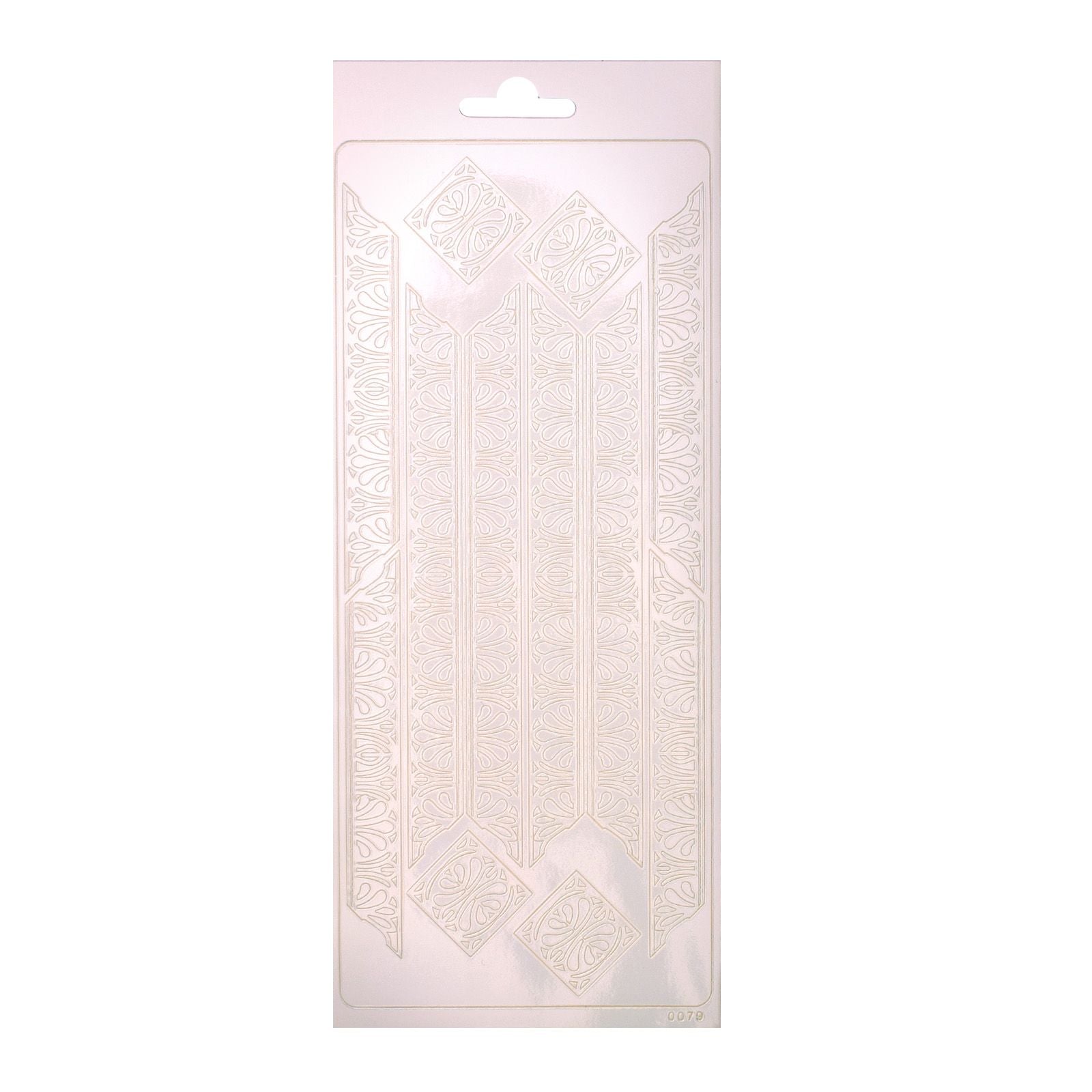 Vaessen creative • autocollant 10x23cm 10pcs ornement blanc